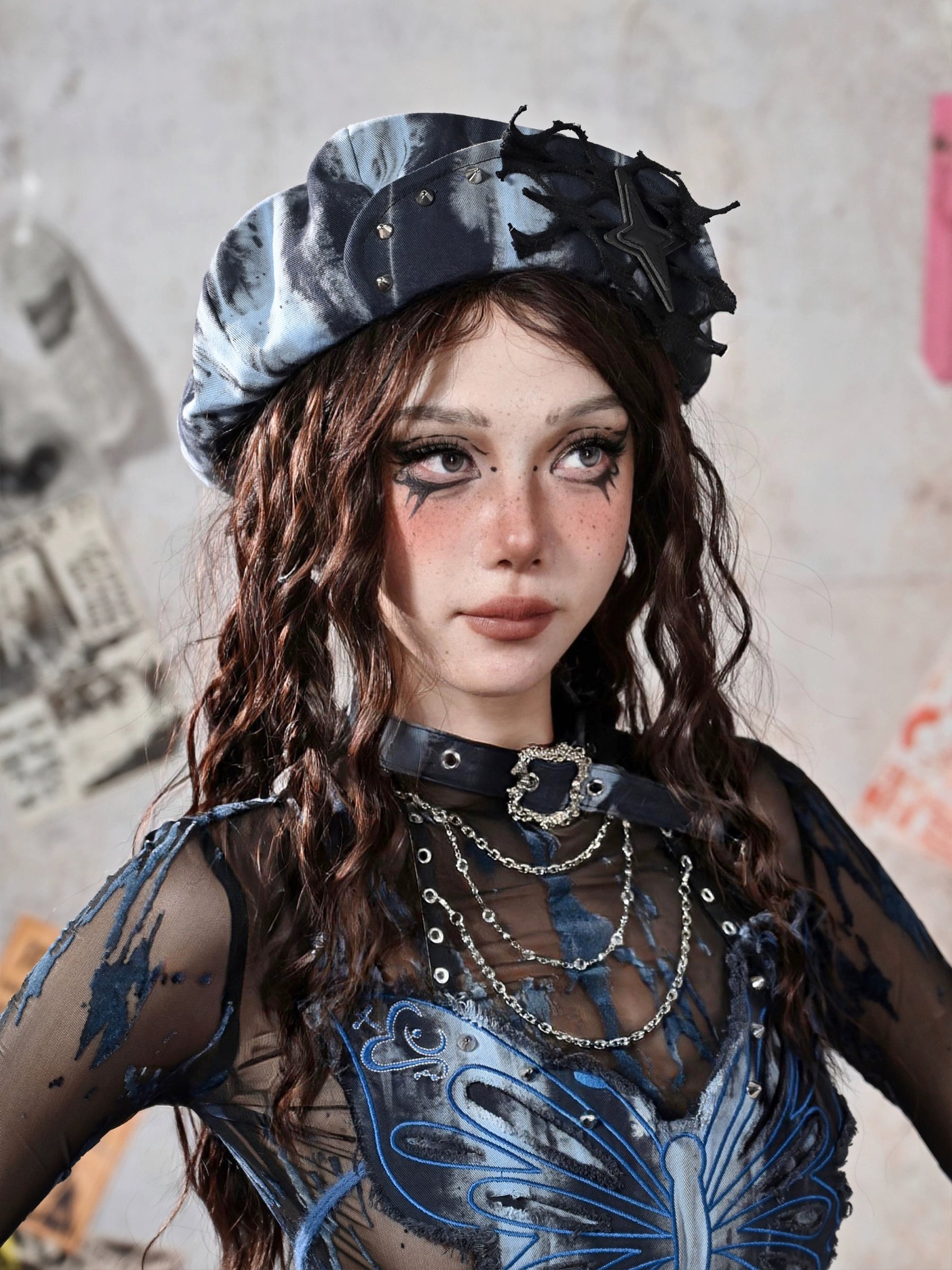Studded Star Punk Beret