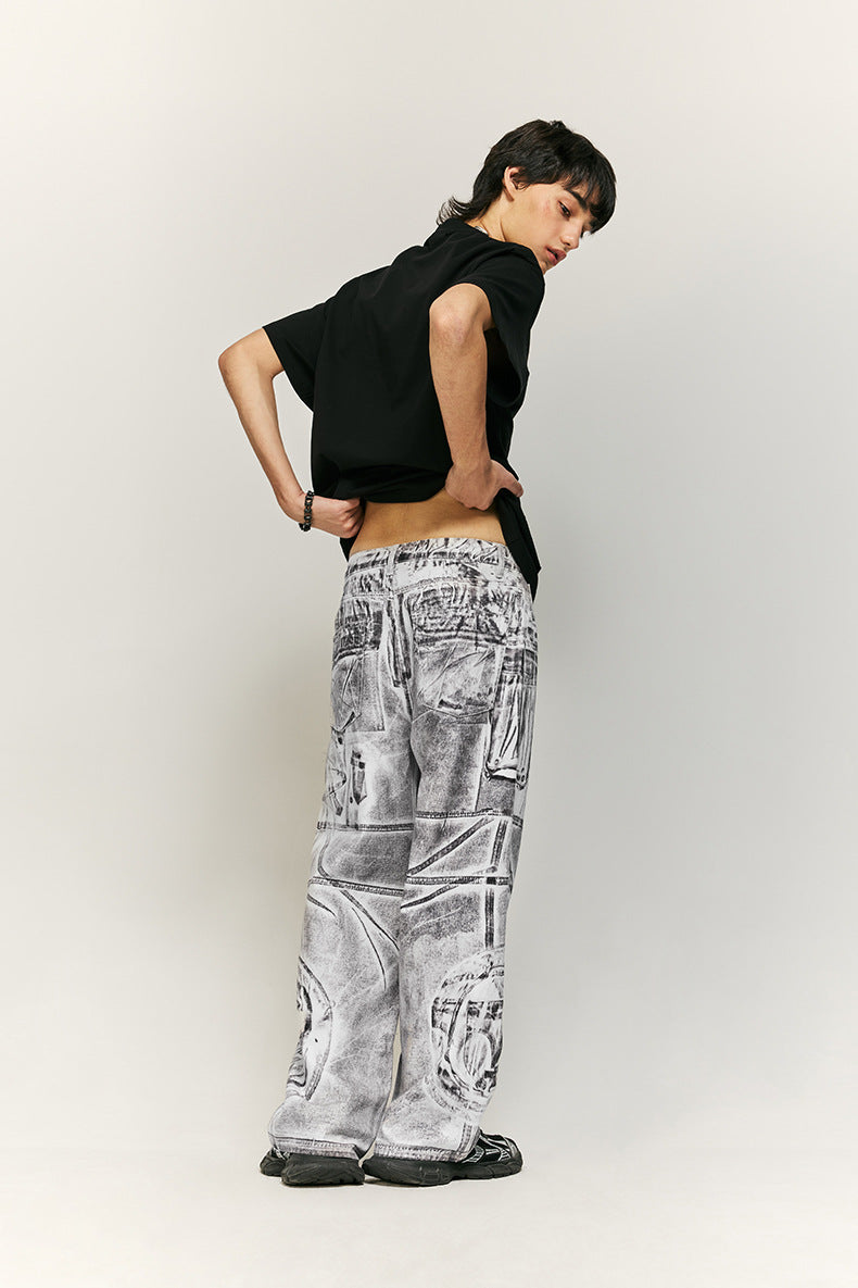 Distressed Tie Dye Dirty Jeans