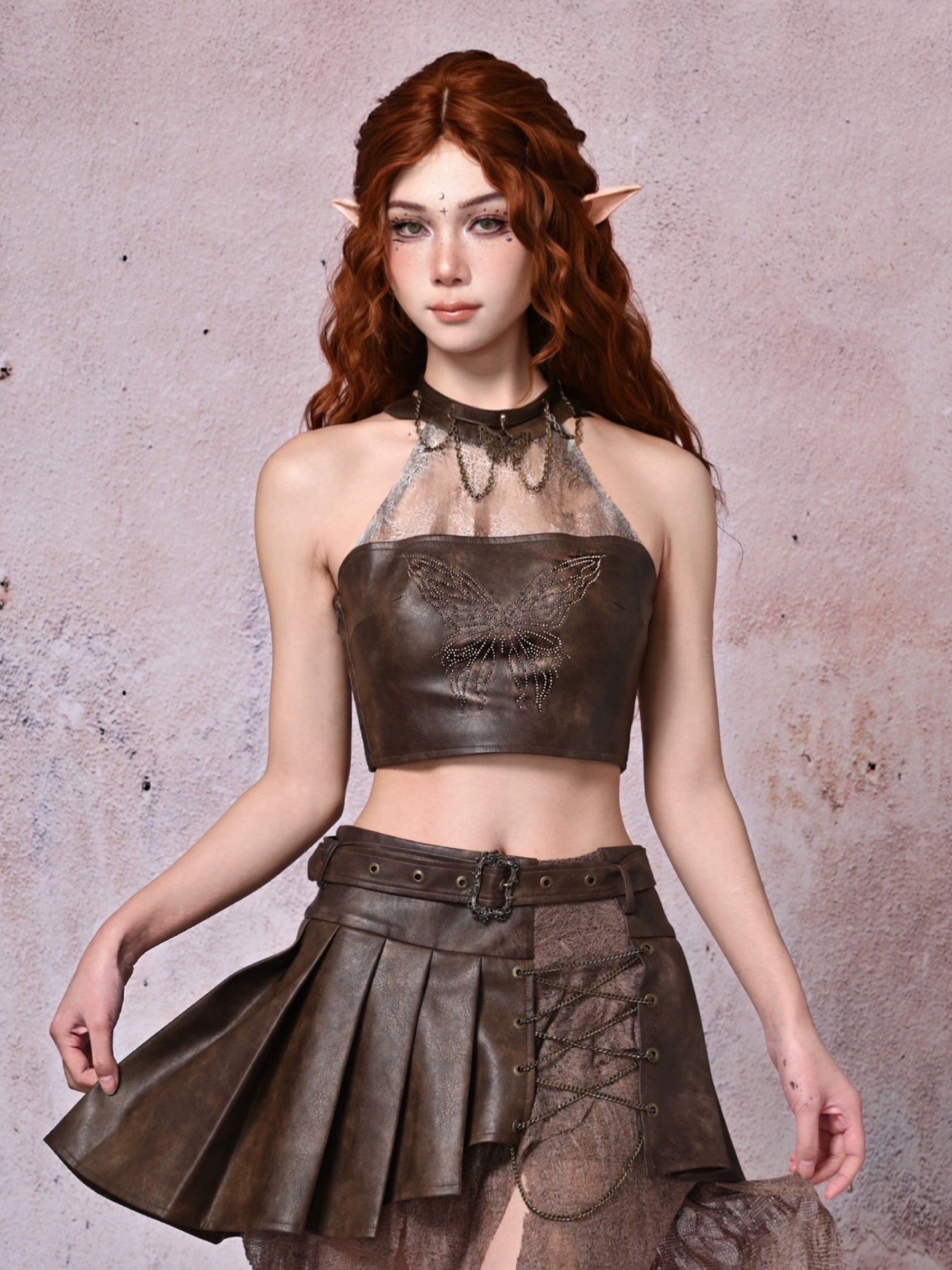 Add a bold retro edge with this Y2K butterfly chain necklace from Sanhoostudio. Crafted with a vintage hippie vibe, it’s the perfect accessory for statement streetwear looks.