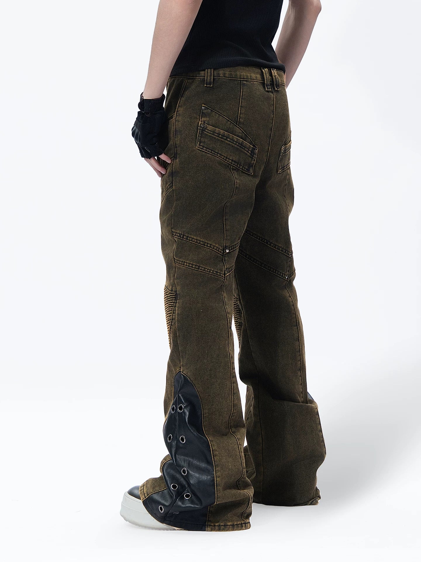 Sanhoostudio Distressed Flared Denim Pants
