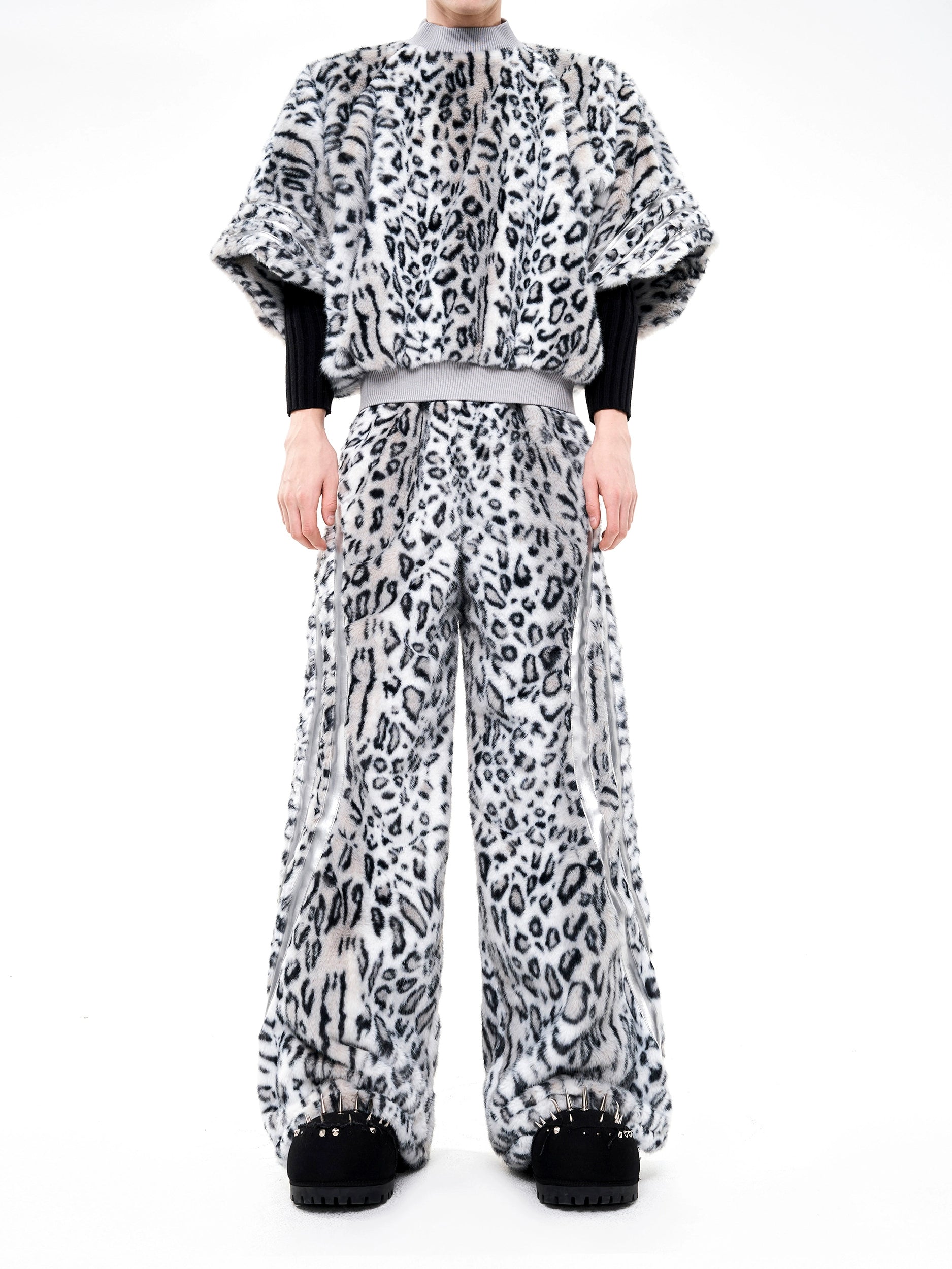 Faux Fur Patchwork Short Sleeve Sweatshirt