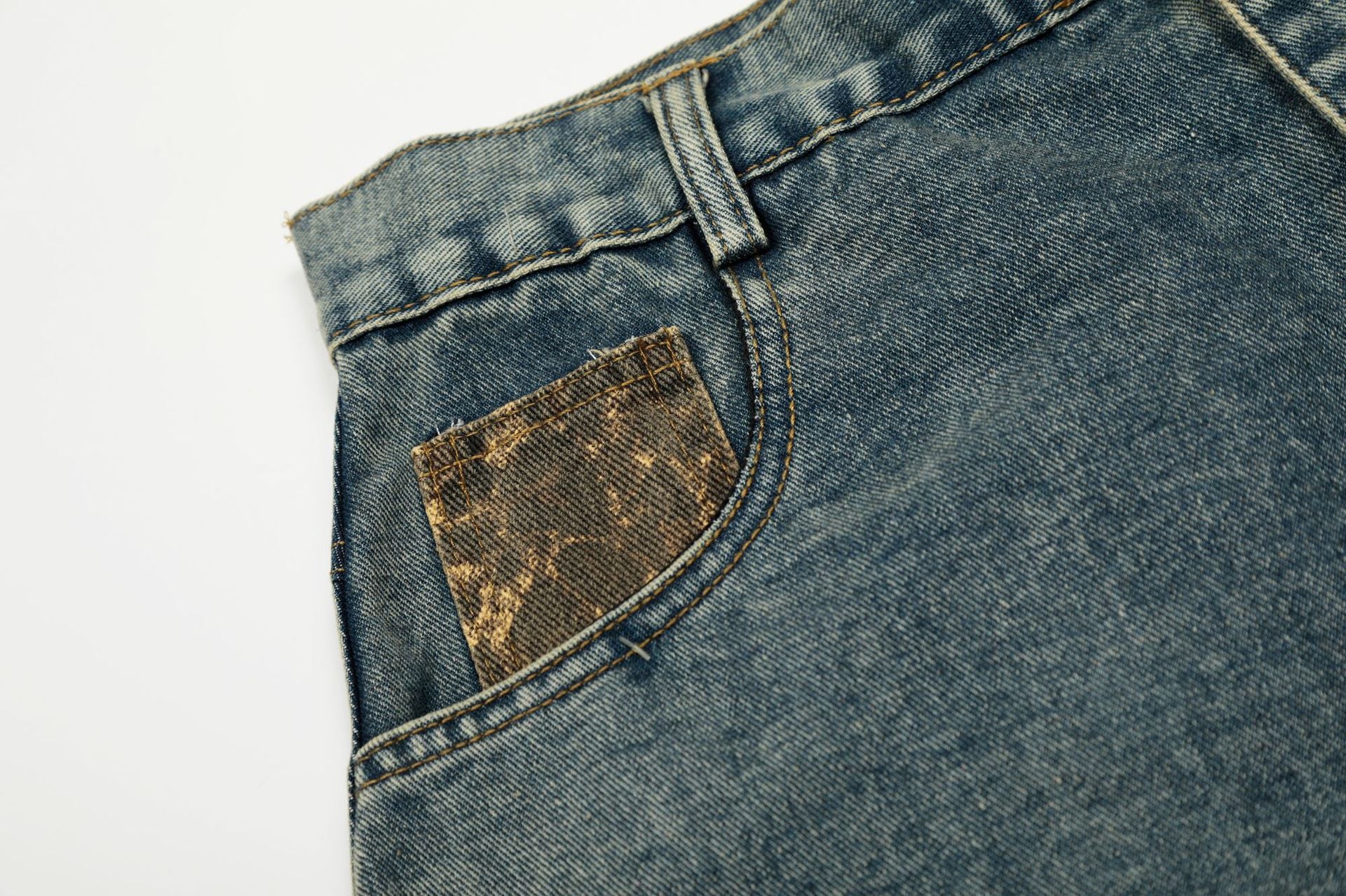 Vintage Leopard Print Washed Loose Jeans