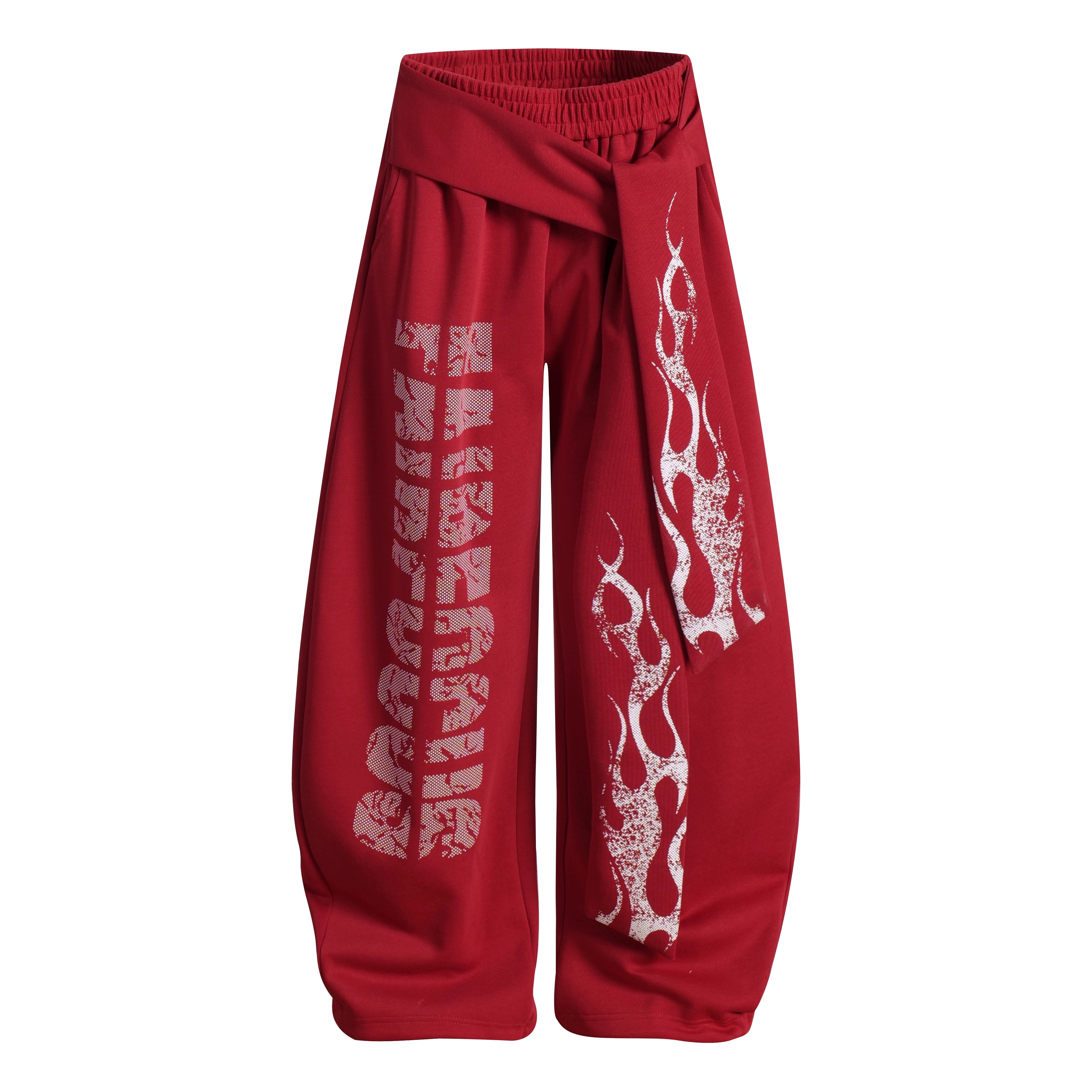 Y2K Totem Graphic Tie-Strap Blade Cut Sweatpants