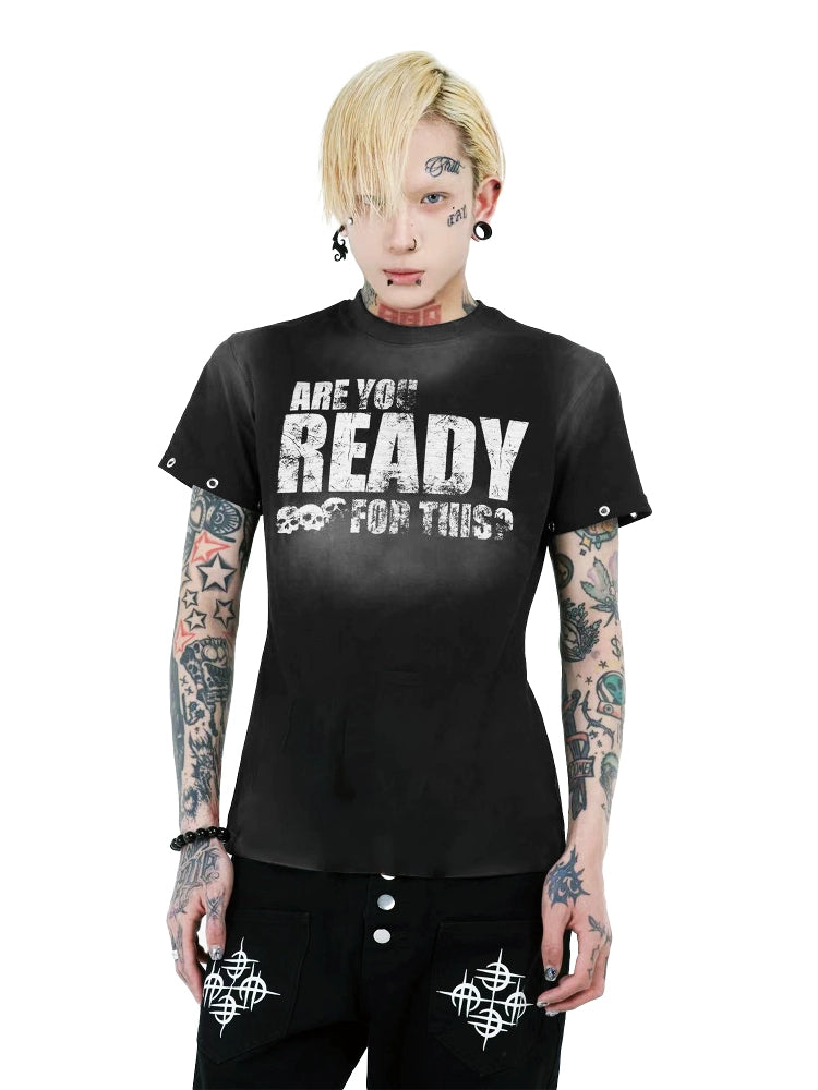 【25s Sep.】Washed Letter Printed Slim T-shirt