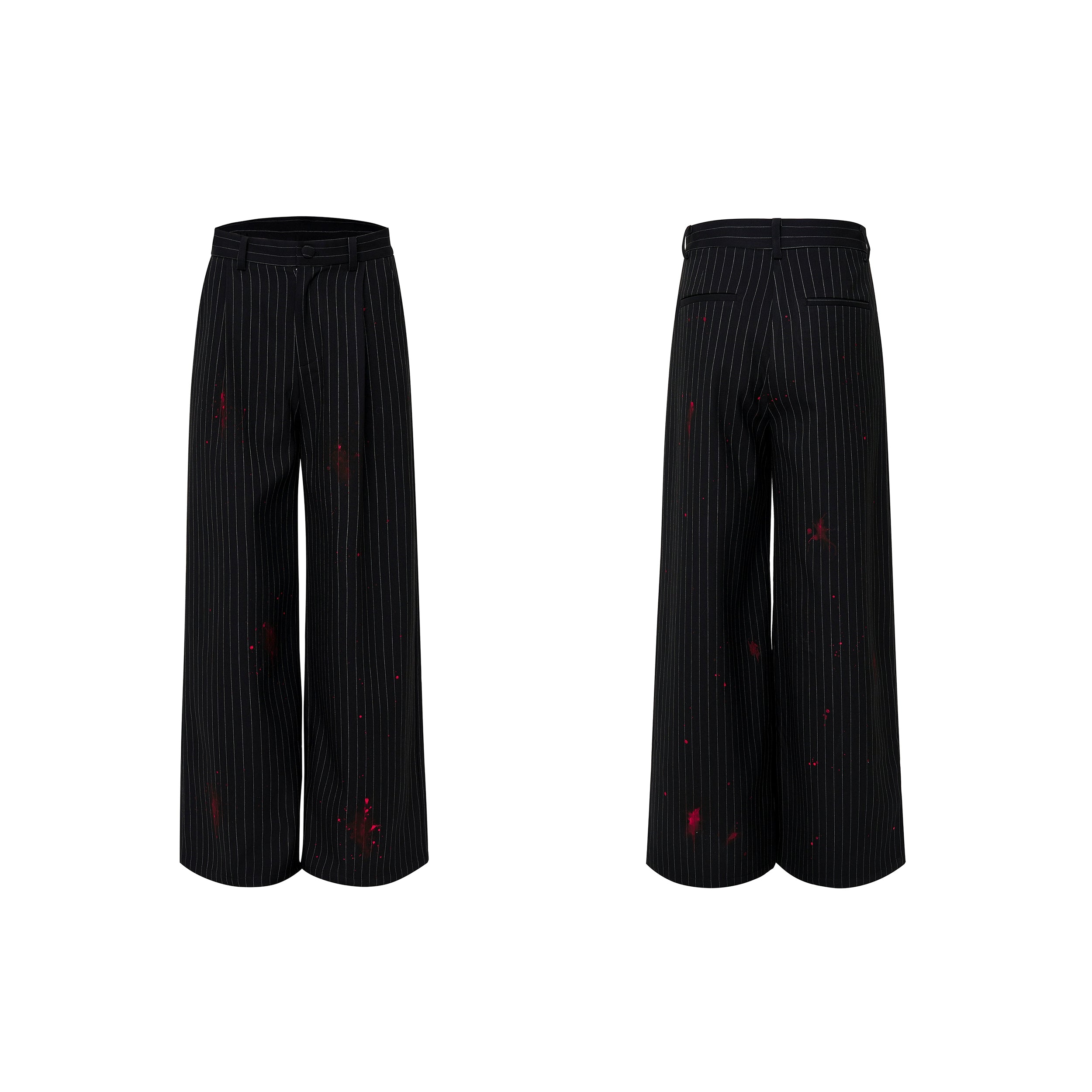 Pinstripe Slim Fit Blood Wash Suit Jacket