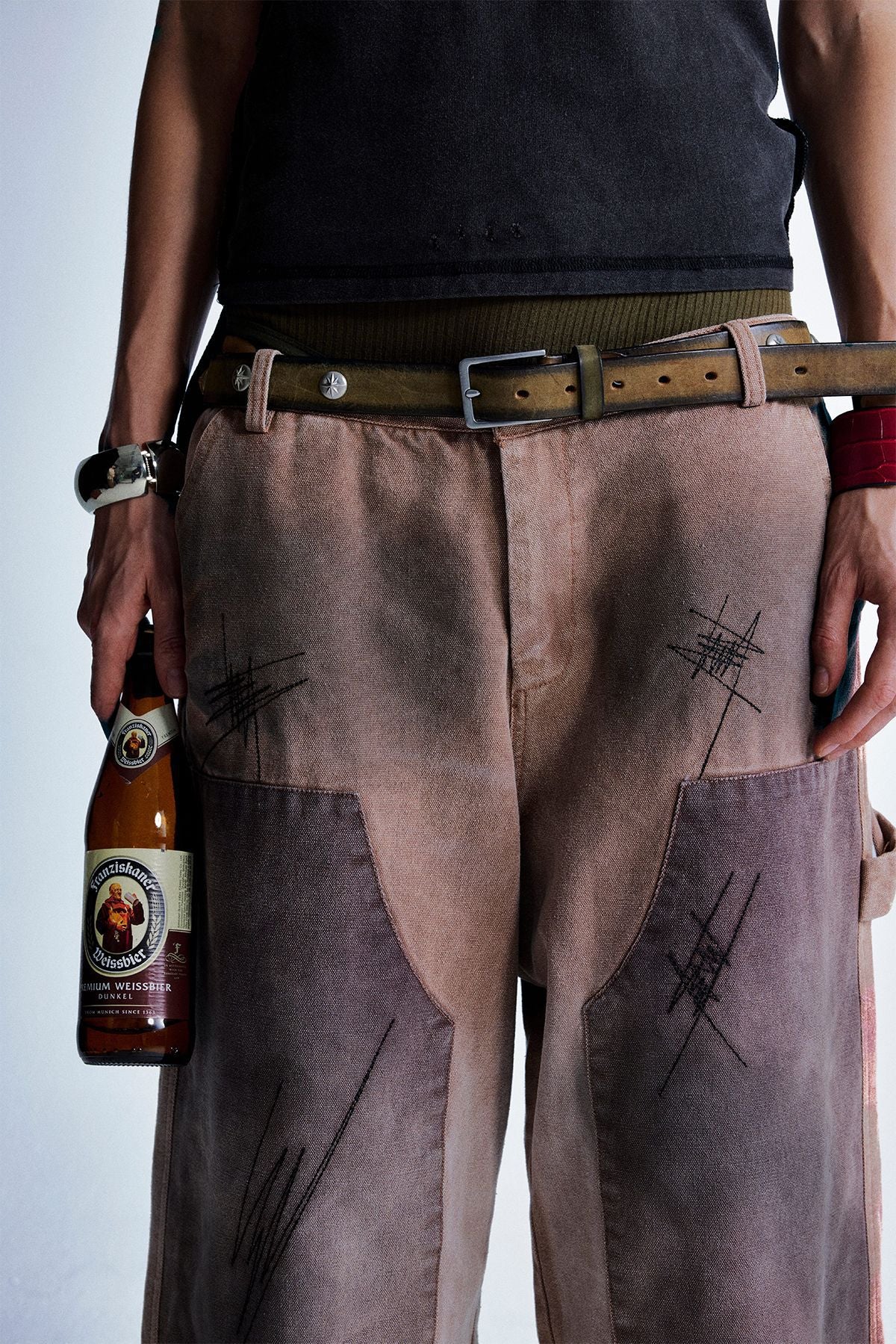 Wasteland Style Dirty Dyed Washed Jeans