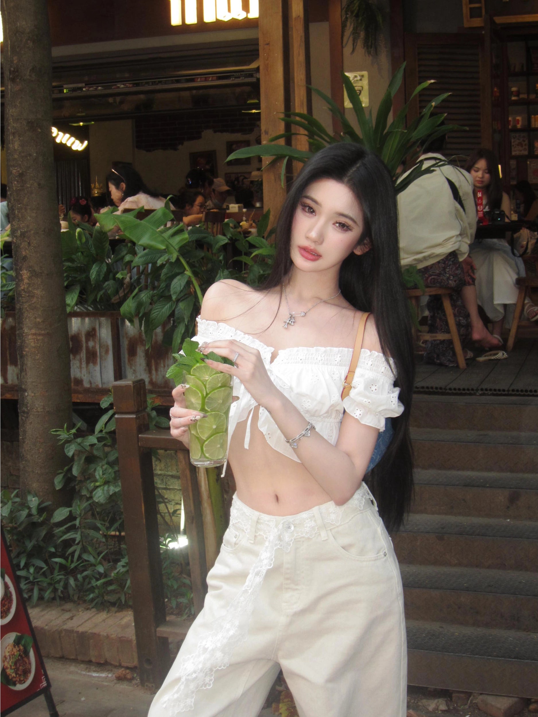 French Lace Off-Shoulder Top