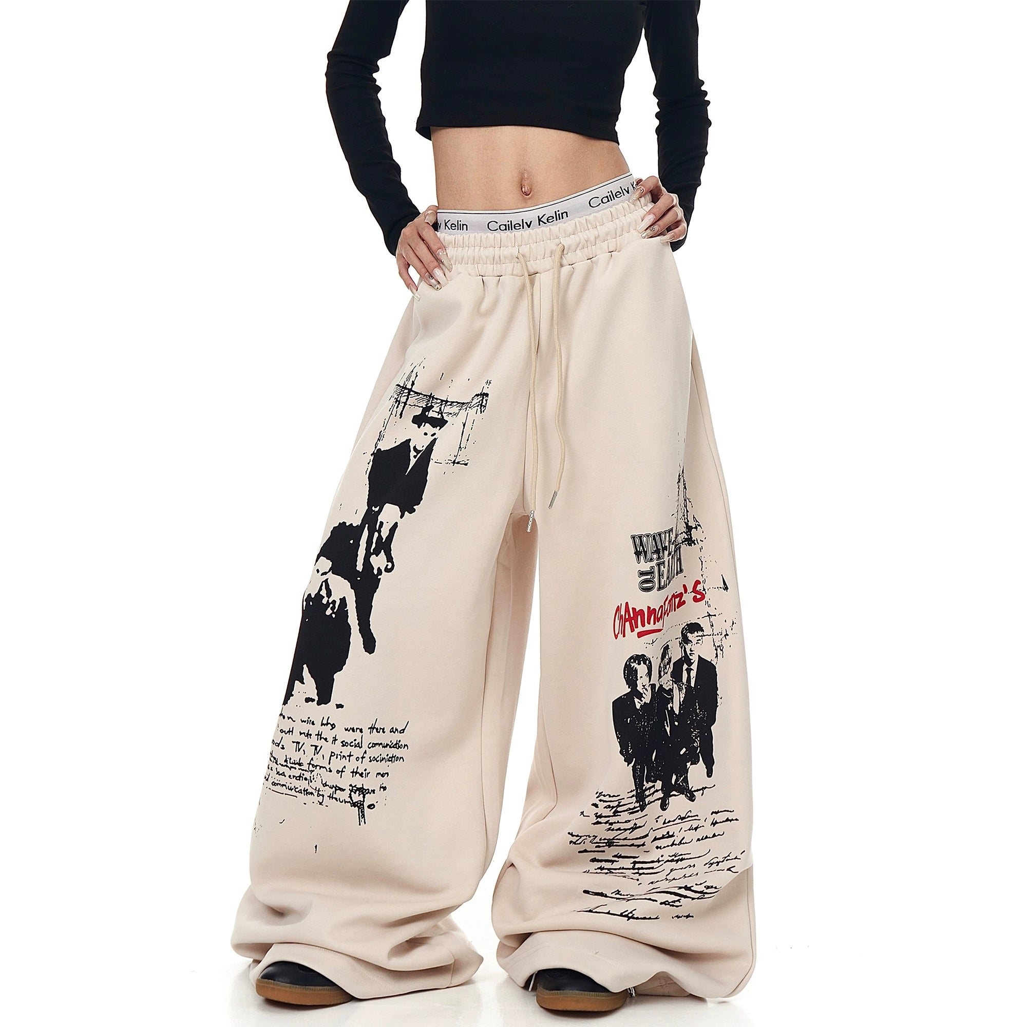 Vintage Portrait Print Sweatpants