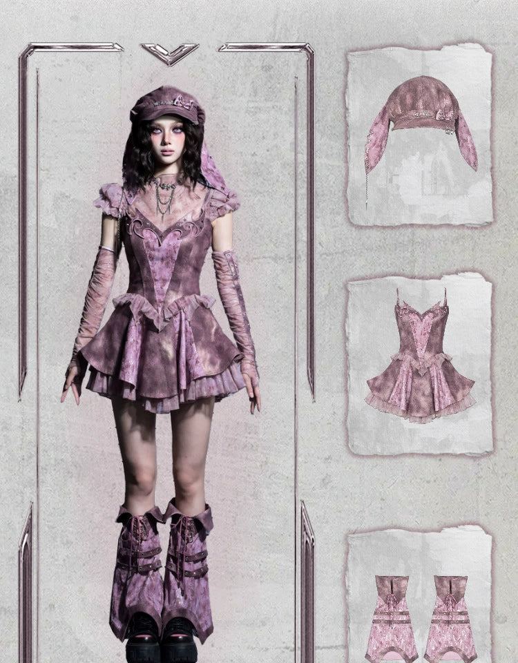 Studded Bunny Beret Hat