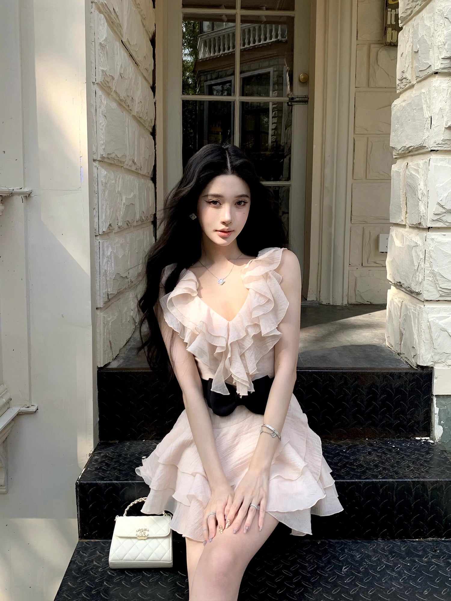 Black Bow Waist Belt