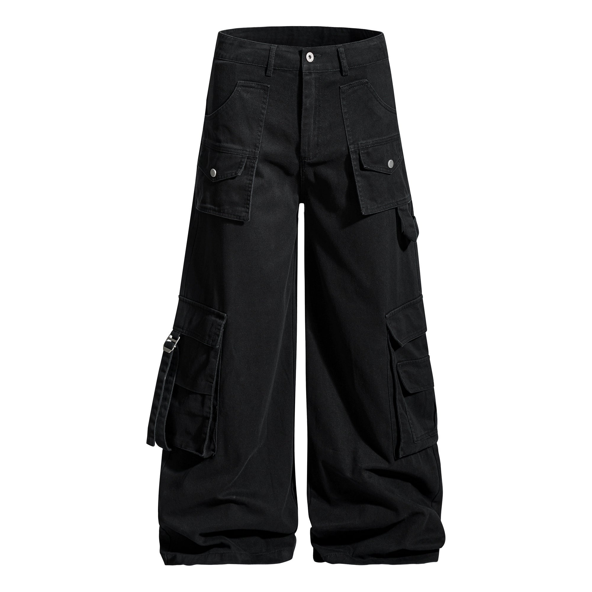 Heavy-Duty Brown Multi-Pocket Utility Pants