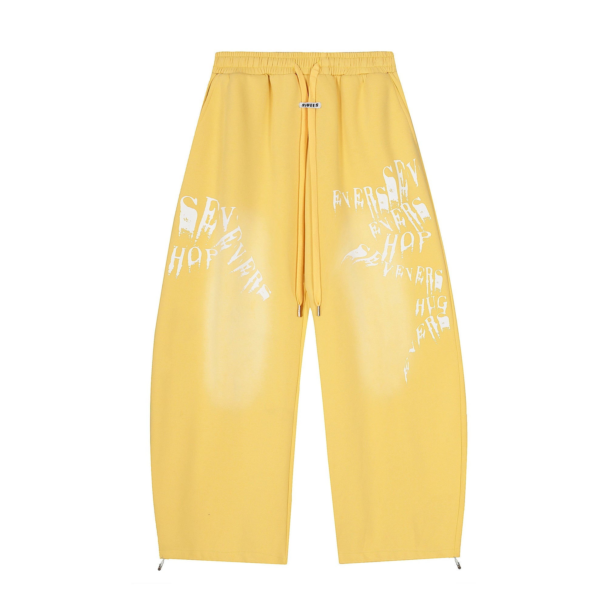 Washed Gradient Letter Print Sweatpants