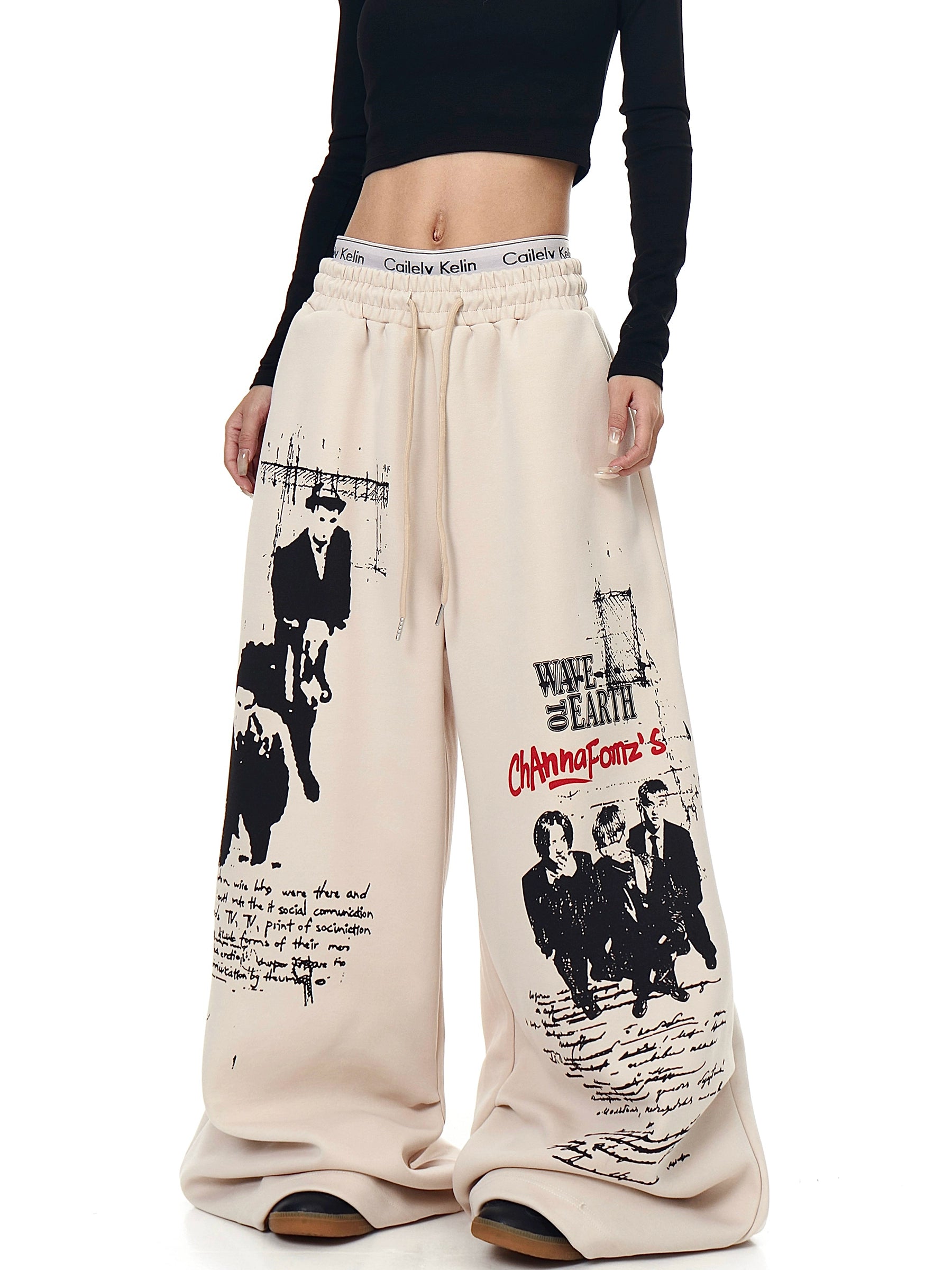 Vintage Portrait Print Sweatpants