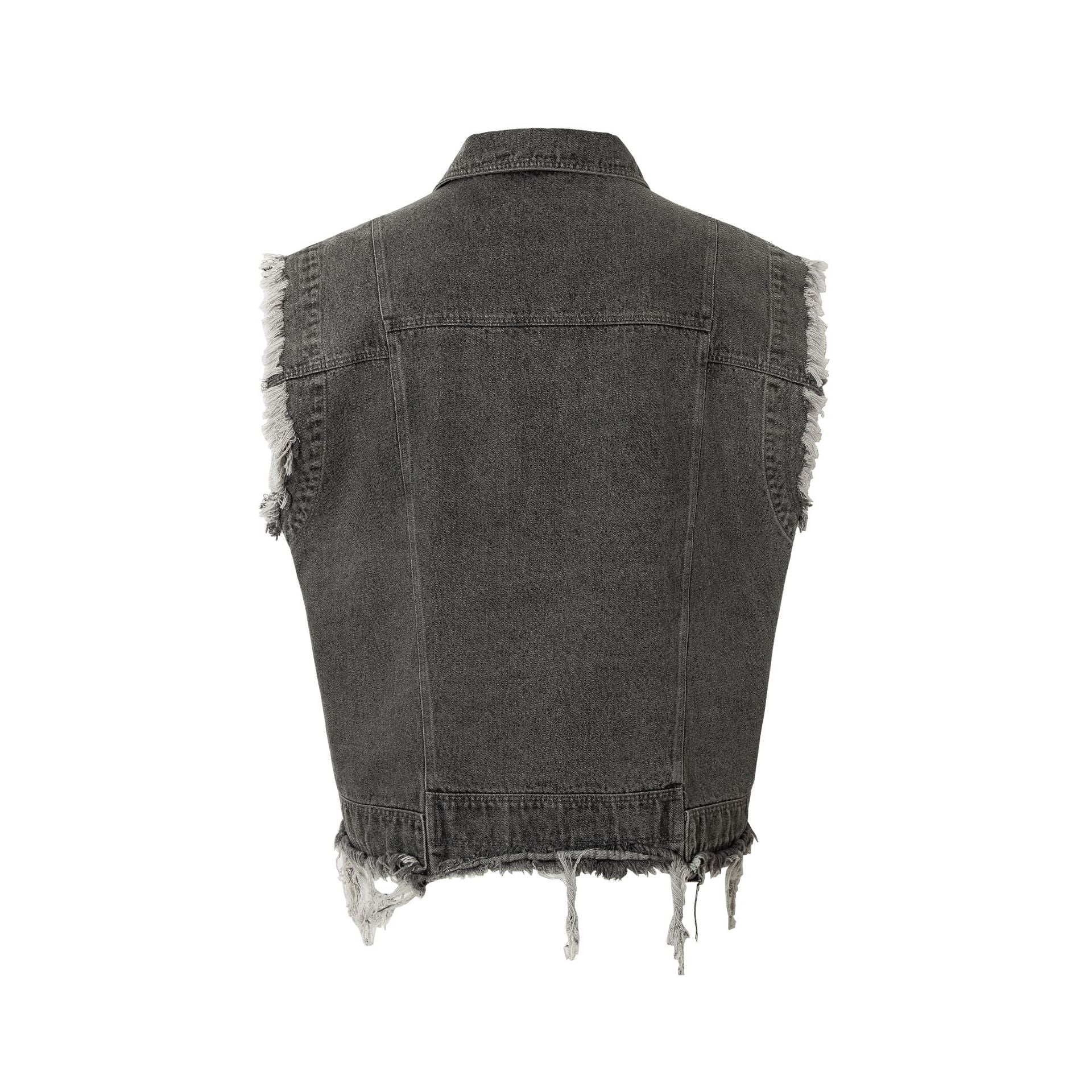 Digital Gradient Print Denim Vest