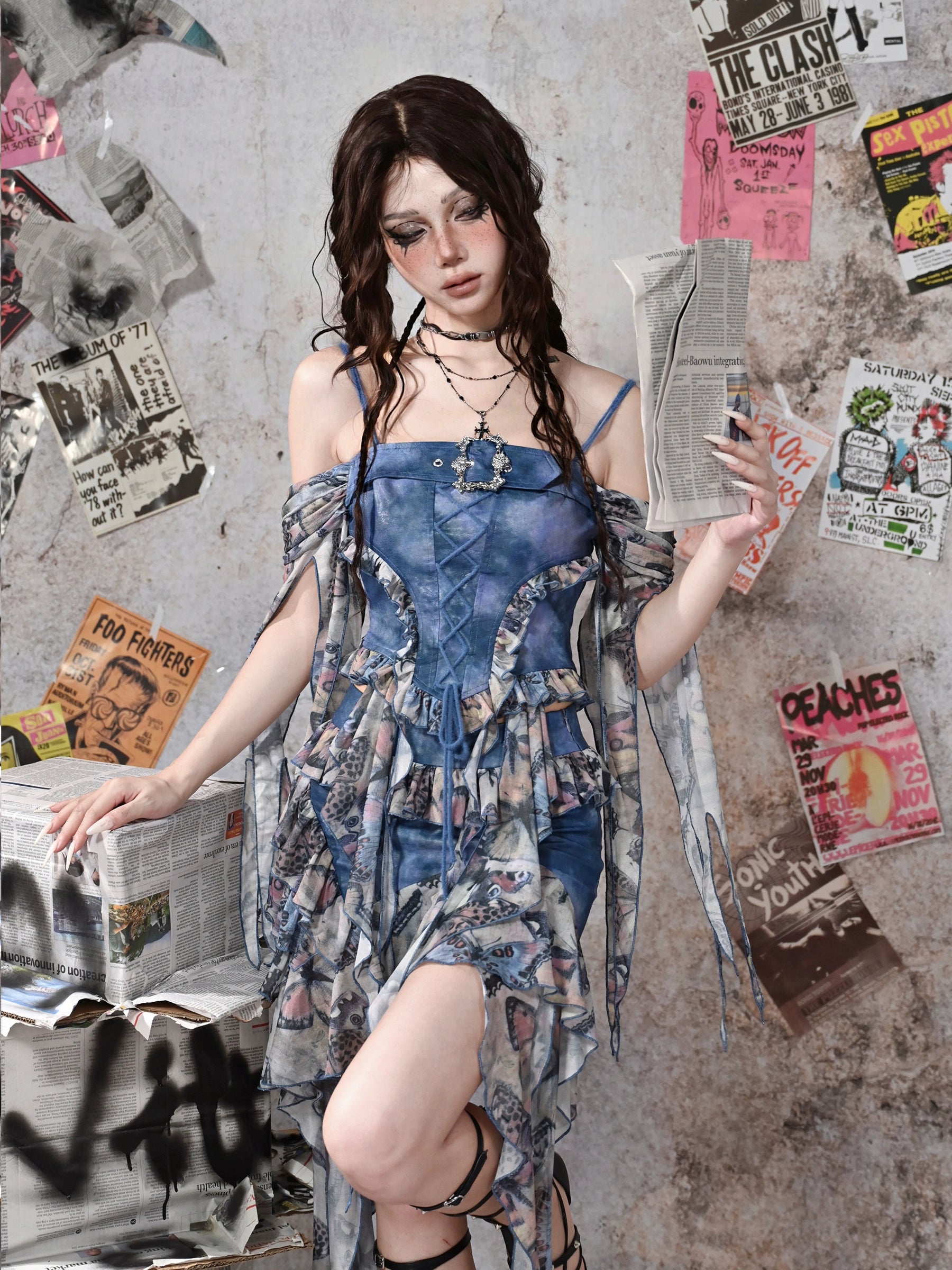 Butterfly PU Dye Strap Top