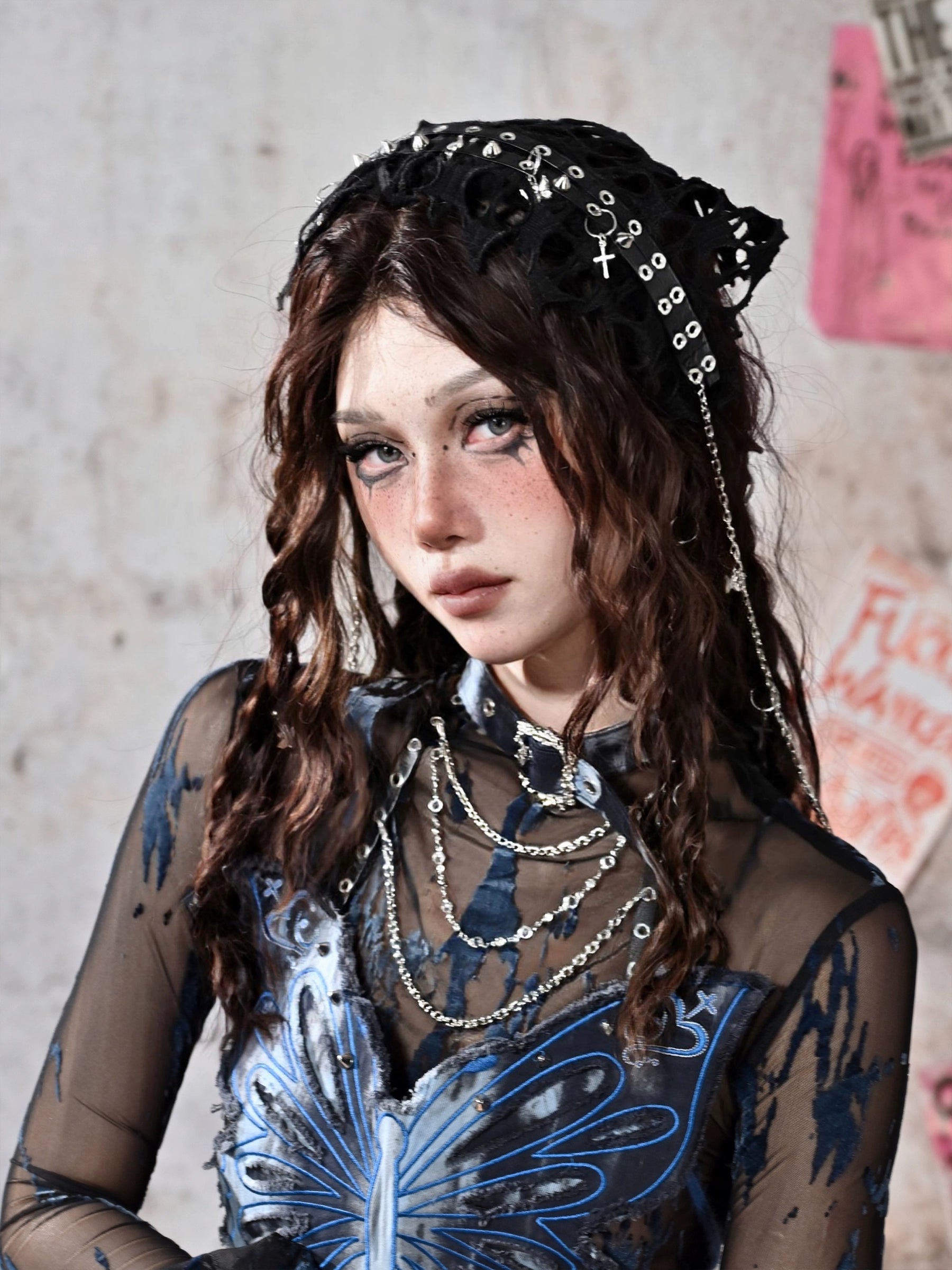 Studded Chain Punk Headband