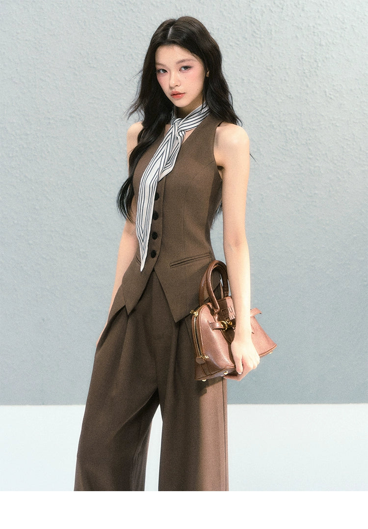 Vintage Blazer Vest Pants Set