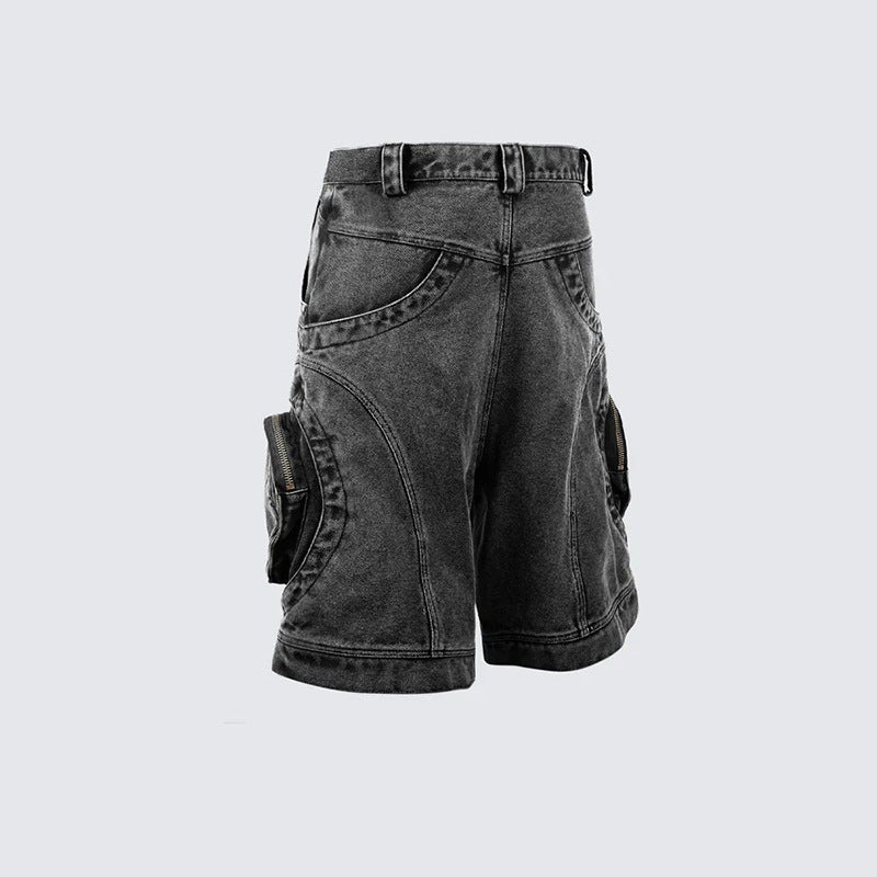 High Street Big Pocket Deconstructed Denim Shorts