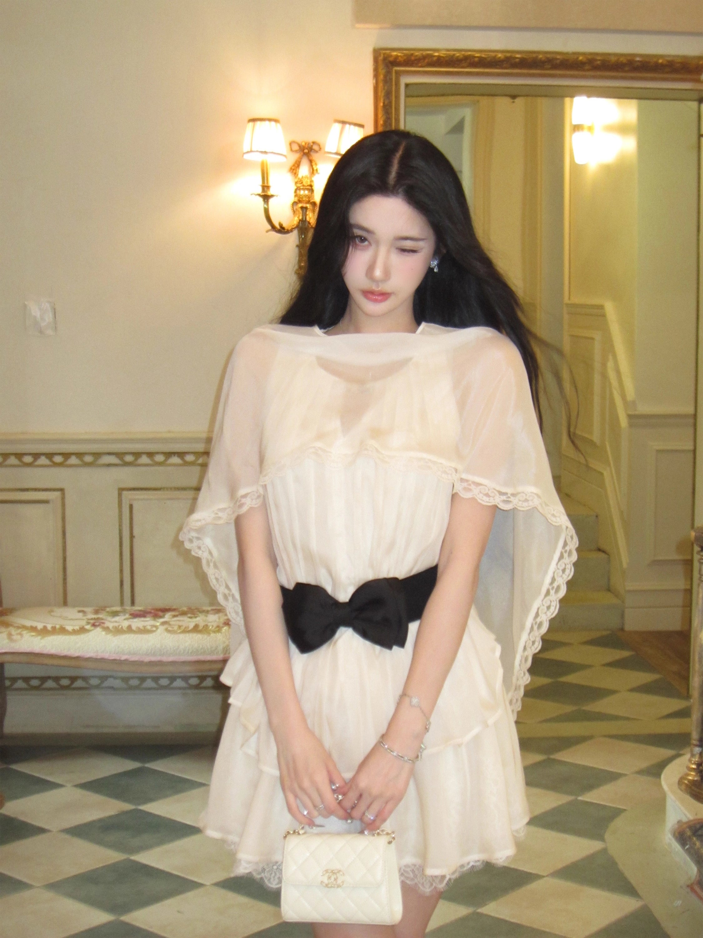 Black Bow Waist Belt