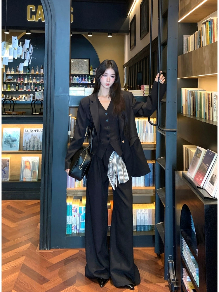 Vintage Blazer Vest Pants Set