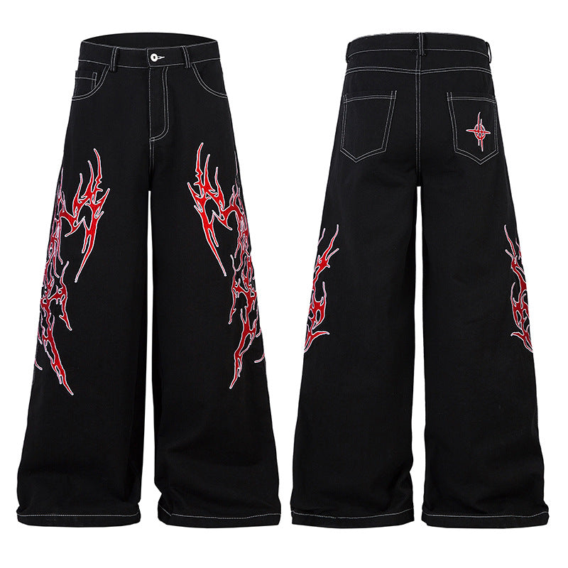 【25s Aug.】Original Thorn Embroidered Straight-Leg Jeans