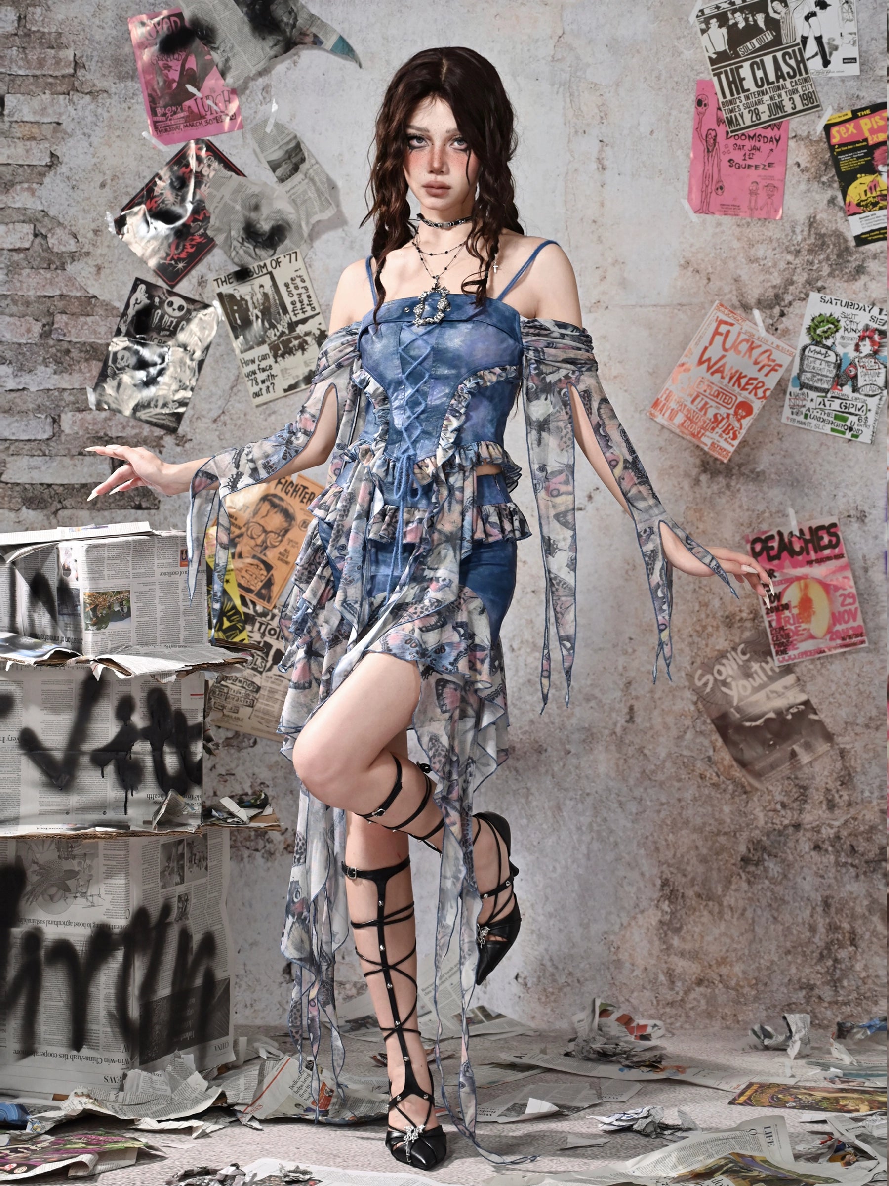 Butterfly PU Dye Strap Top