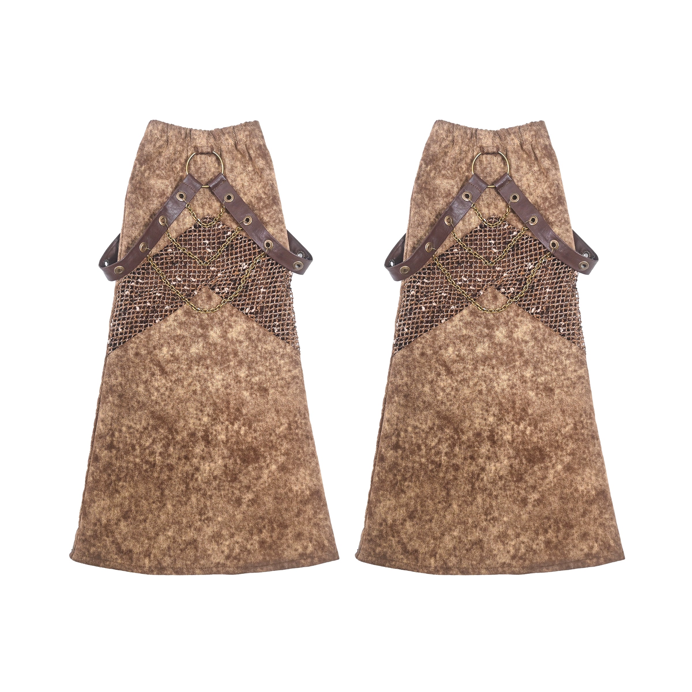 Apocalypse Wasteland Y2K Denim Chain Leg Warmers