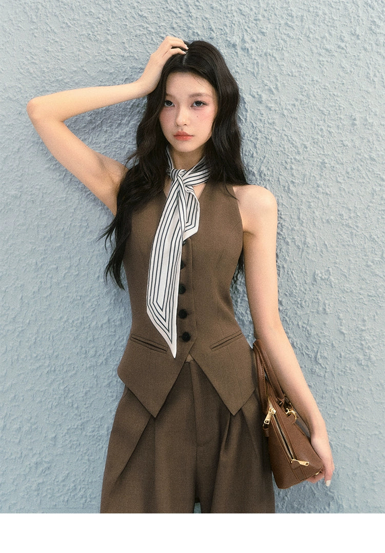 Vintage Blazer Vest Pants Set