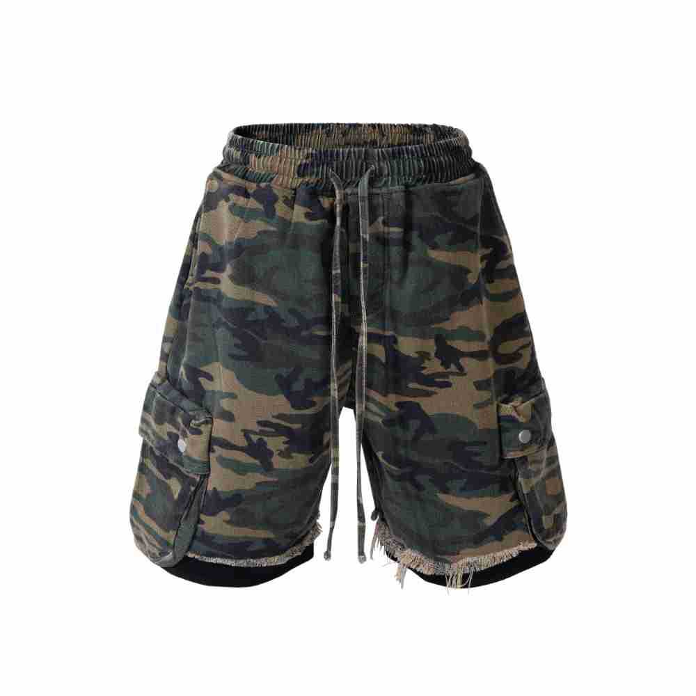 【25s Aug.】Vintage Washed Camo Cargo Shorts