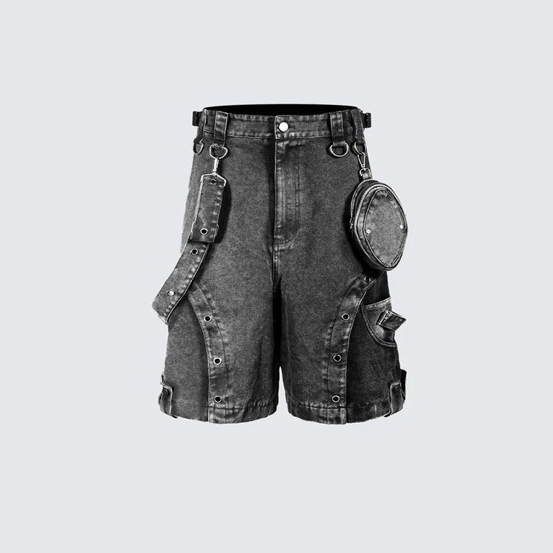 High Street Big Pocket Deconstructed Denim Shorts