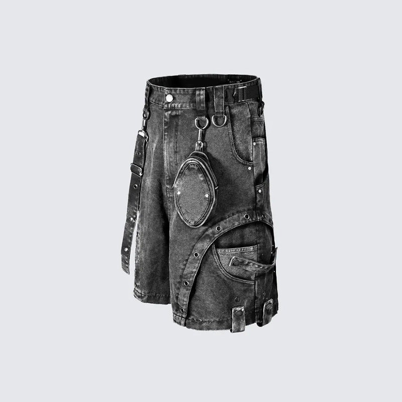High Street Big Pocket Deconstructed Denim Shorts