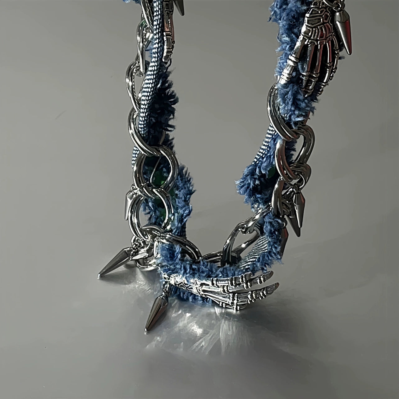 Punk Claw Chain Bullet Choker Necklace