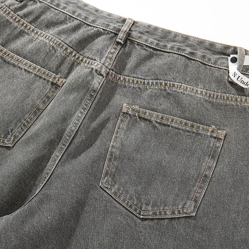 【25s Aug.】Grunge Distressed Wide-Leg Jeans