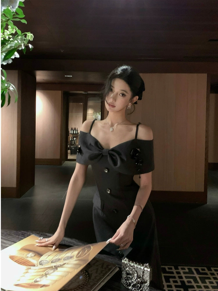 Off-Shoulder Blazer Maxi Dress