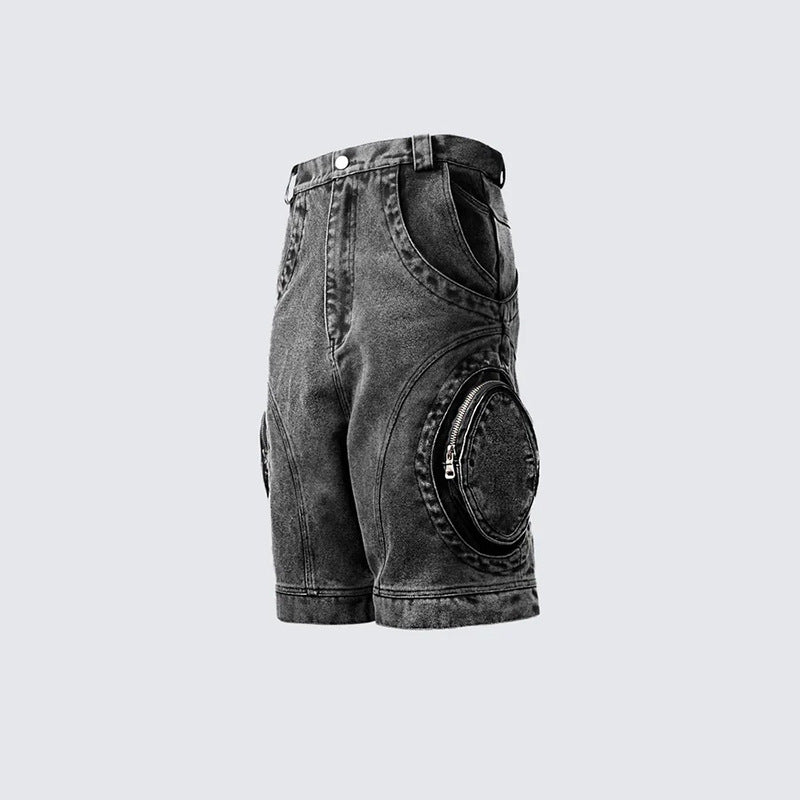High Street Big Pocket Deconstructed Denim Shorts
