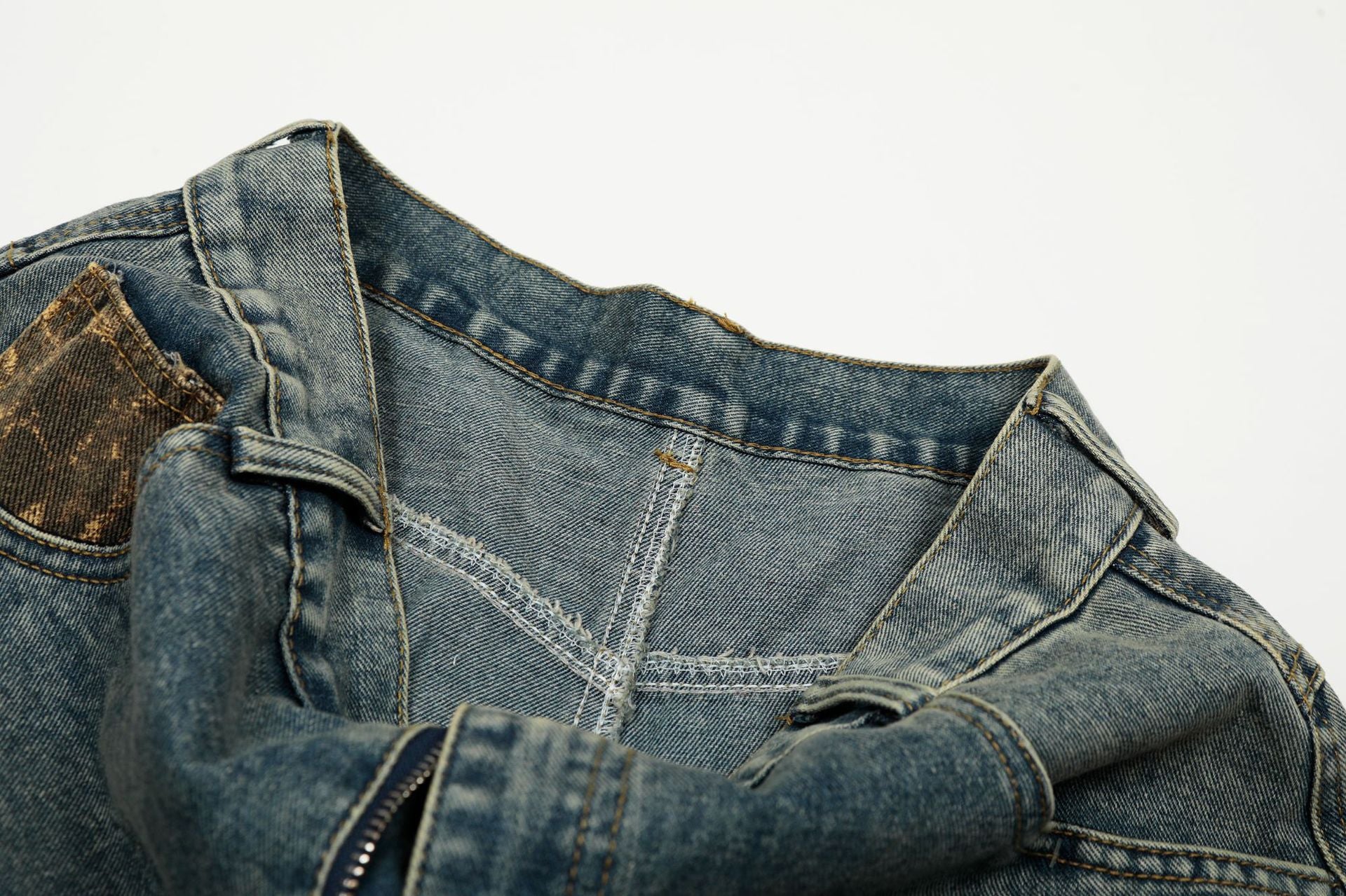 Vintage Leopard Print Washed Loose Jeans