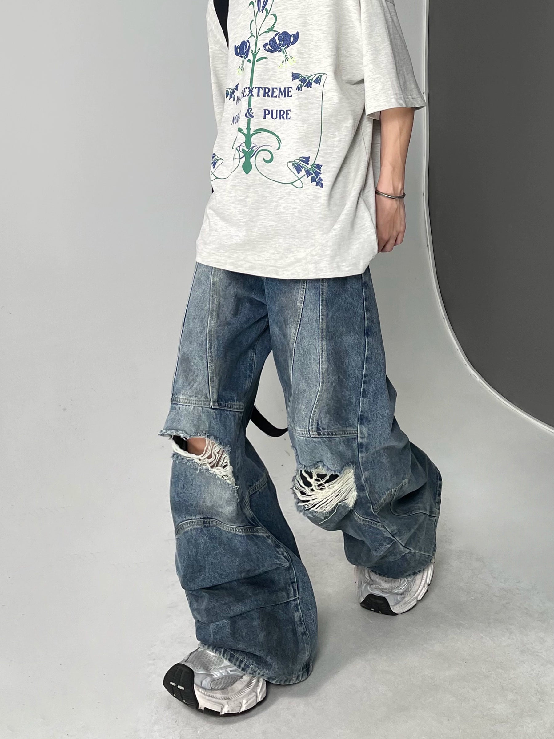 【25s Aug.】Vintage Heavily Distressed Ripped Jeans