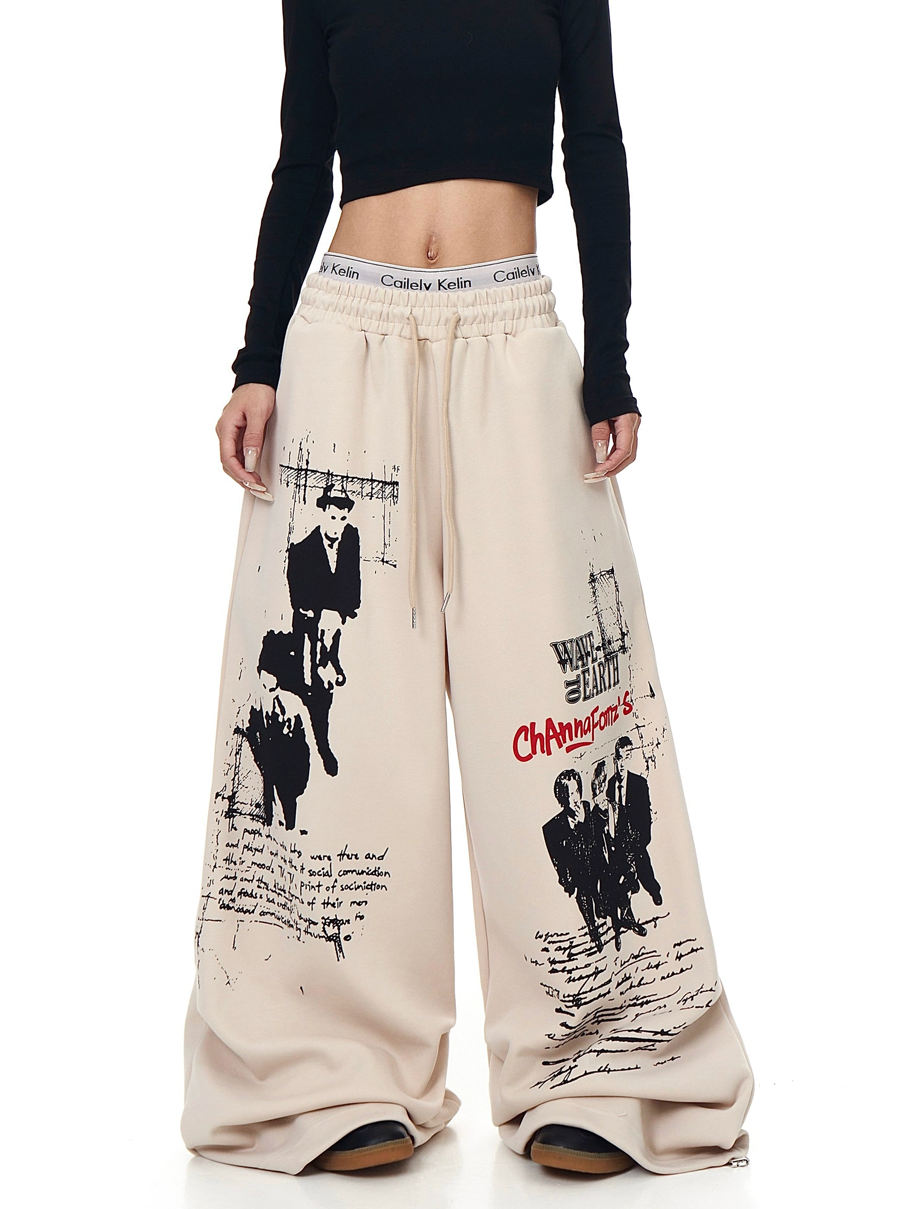 Vintage Portrait Print Sweatpants