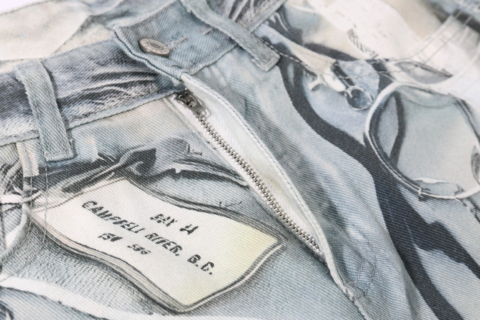 【25s Aug.】Vintage Printed Washed Denim Jeans