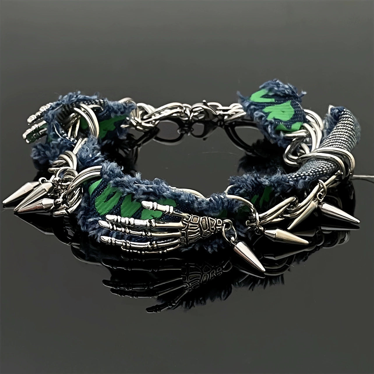 Punk Claw Chain Bullet Choker Necklace