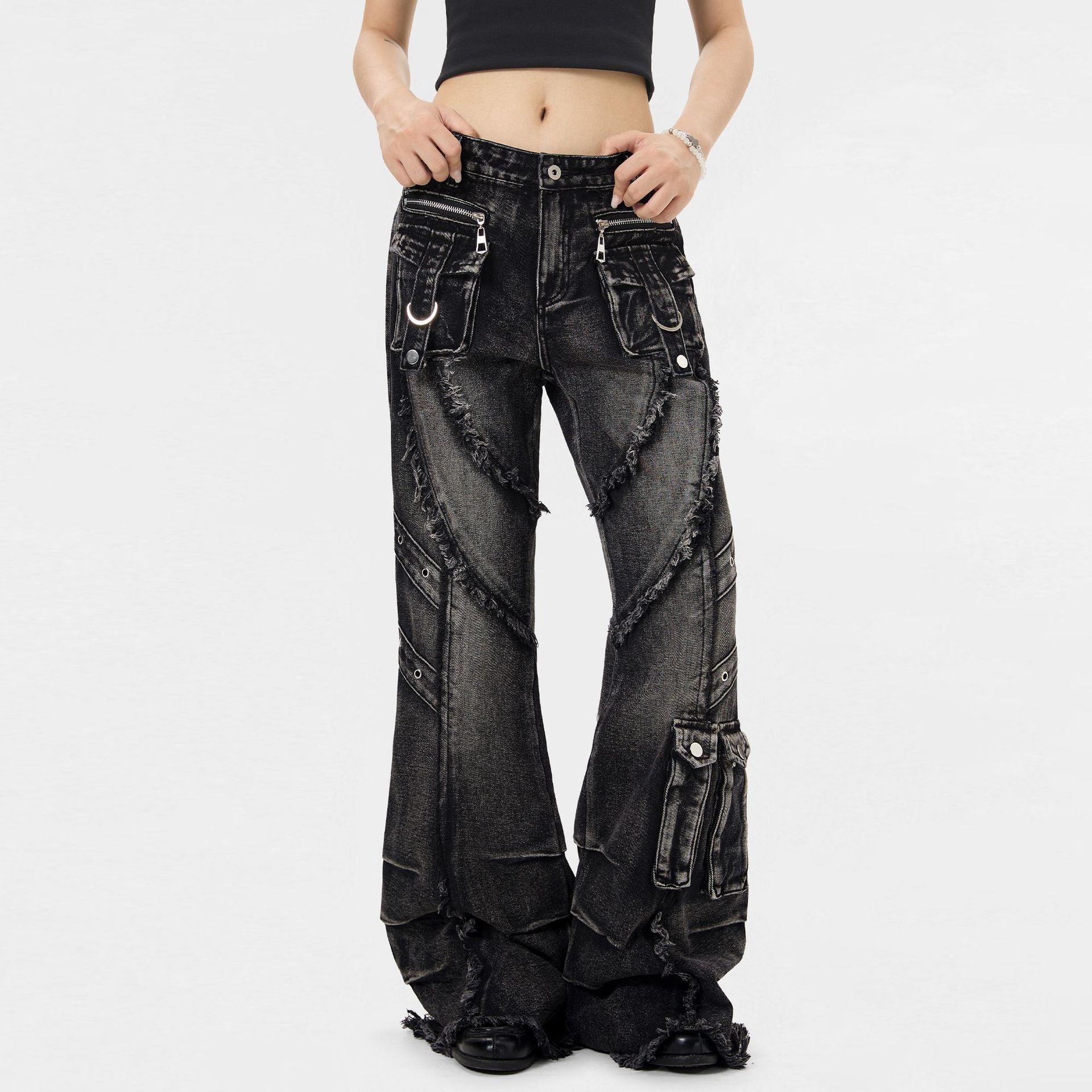 【25s Jul.】Punk Y2K Flared Denim Pants