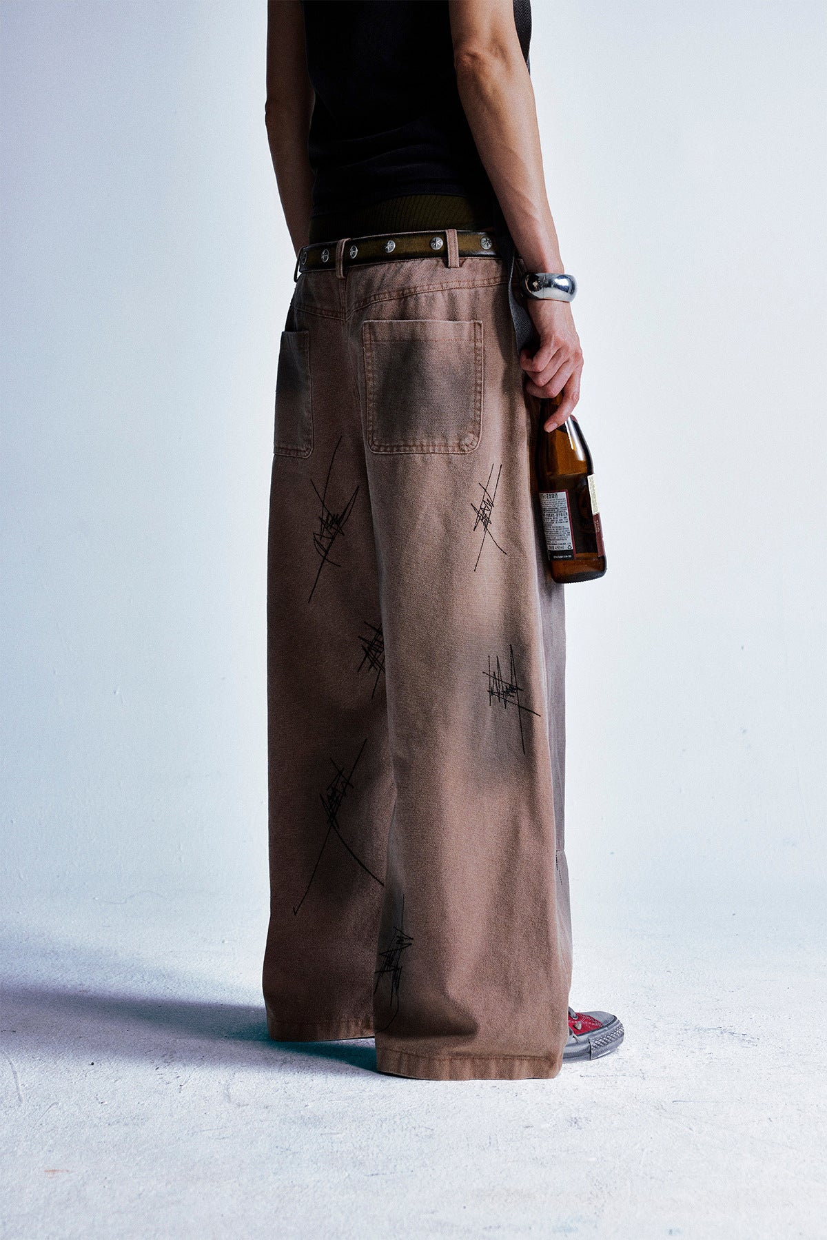 Wasteland Style Dirty Dyed Washed Jeans