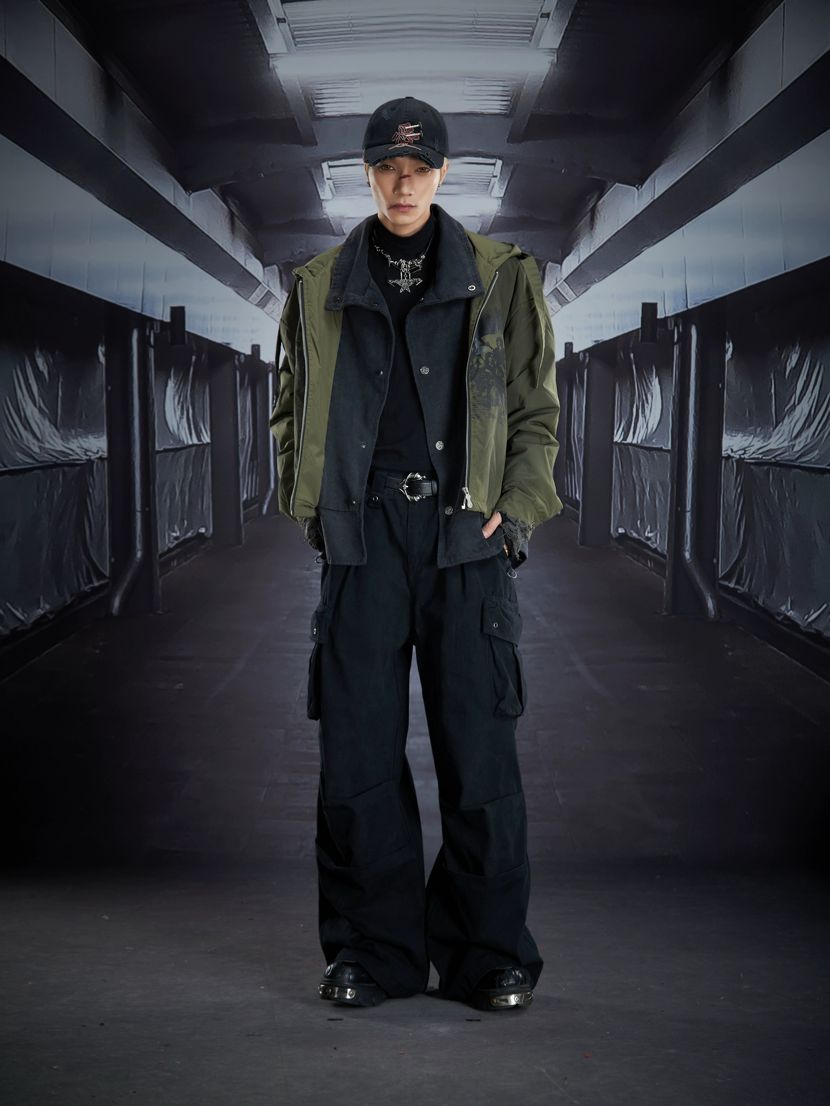 Urban Deconstructed Multi-Pocket Relaxed Cargo Trousers