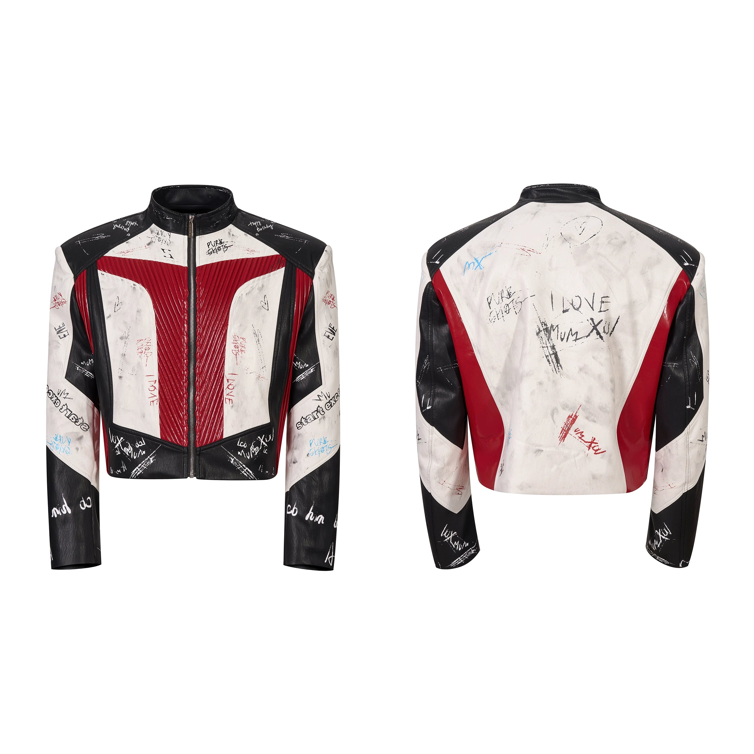 Graffiti Racing Leather Moto Jacket