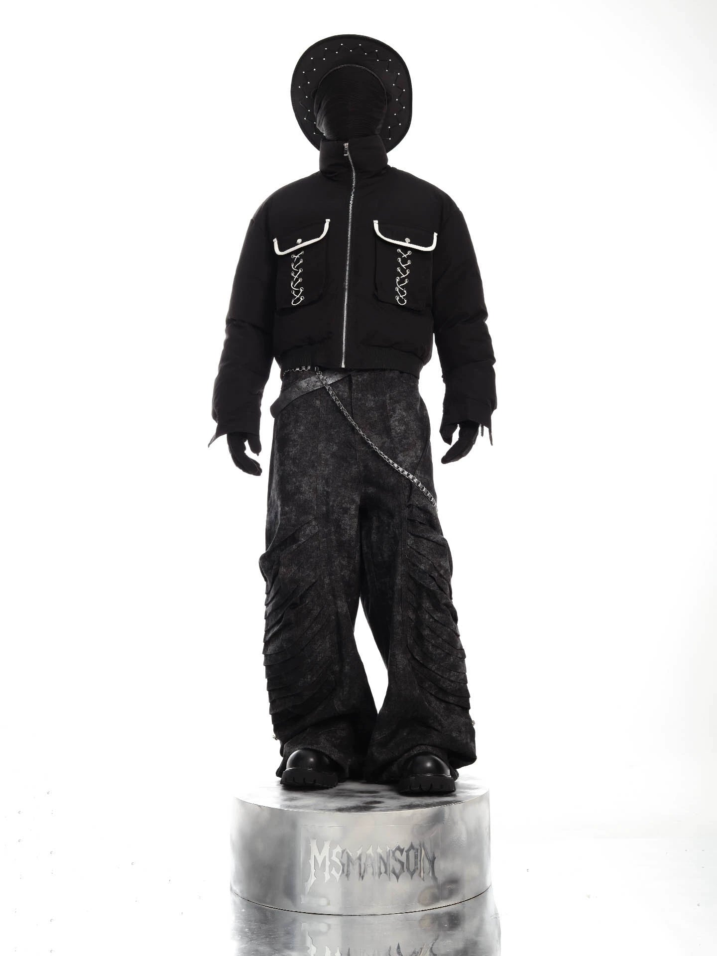 Winter Windproof Short Puffer Jacket with Stand Collar