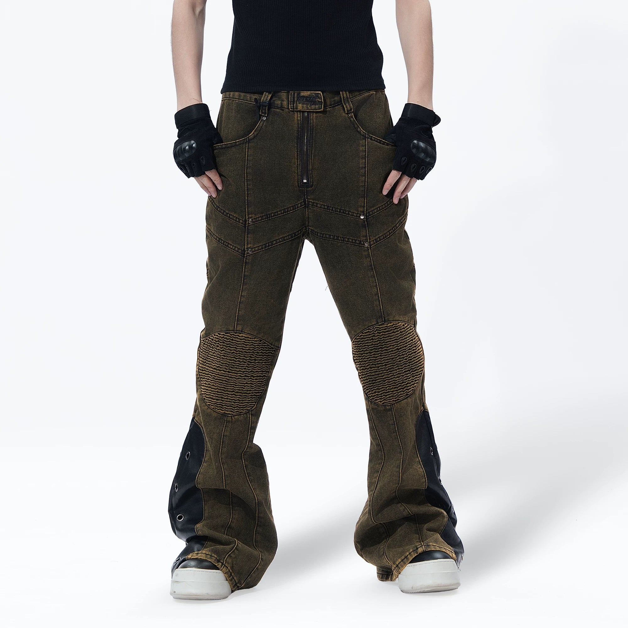 Sanhoostudio Distressed Flared Denim Pants