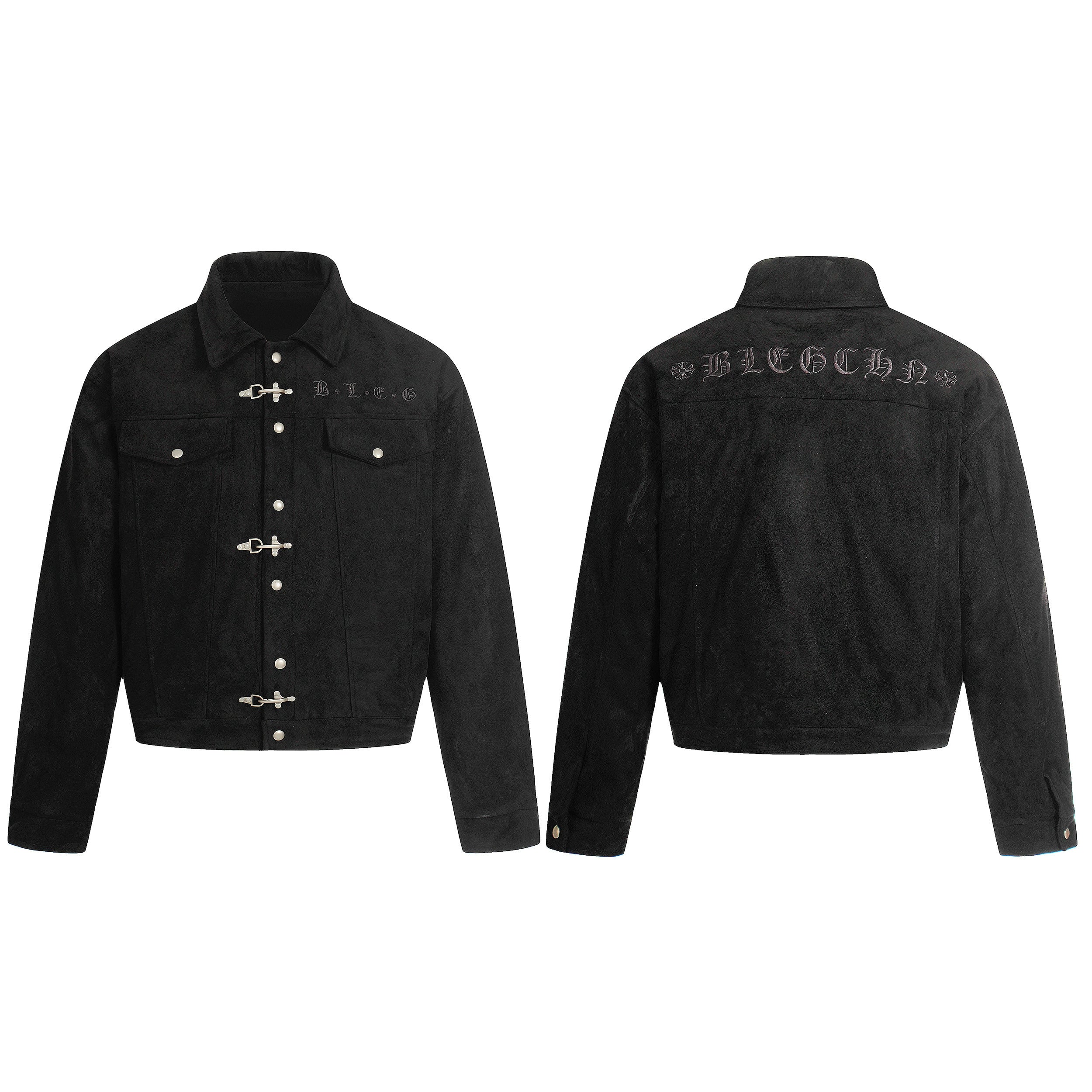 Embroidered Totem Cropped Flight-Buckle Puffer Jacket
