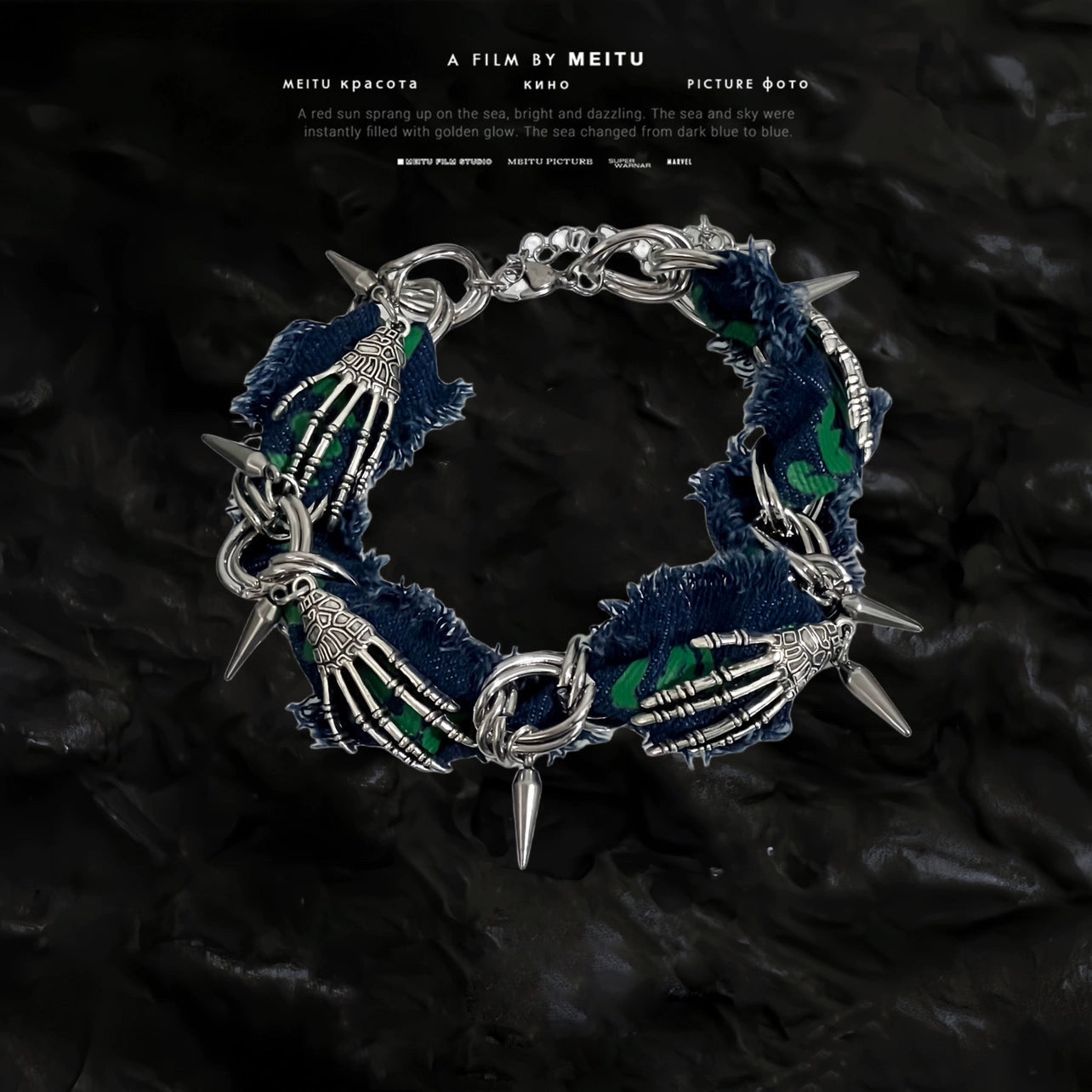 Punk Claw Chain Bullet Choker Necklace