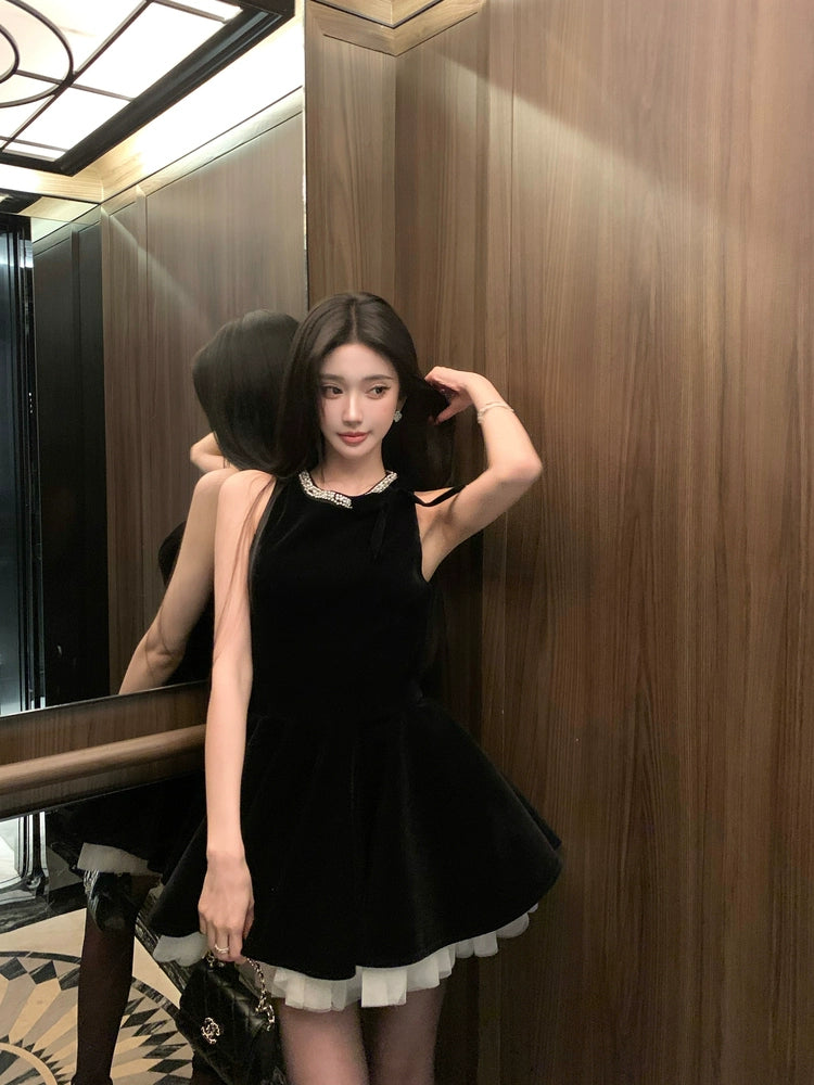 Black Velvet Princess Dress