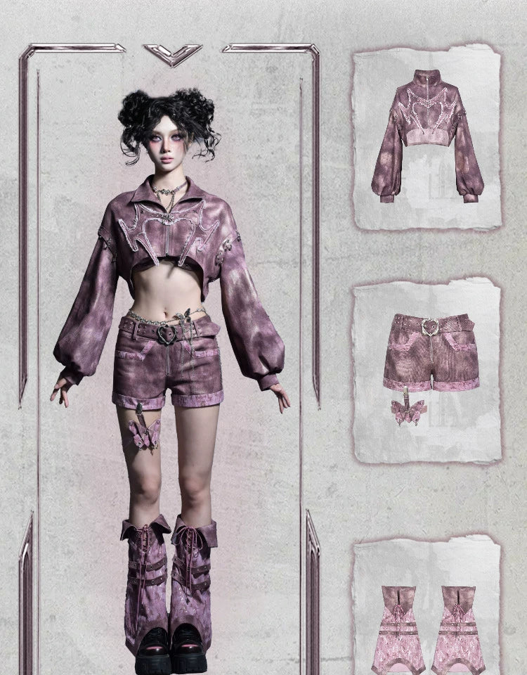 Studded Embroidered Denim Jacket